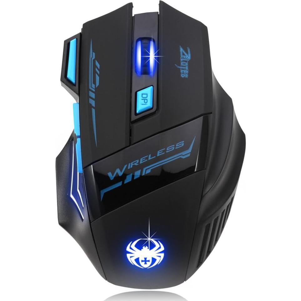 Ratón Óptico Inalámbrico Zelotes F14 2400 DPI USB Negro