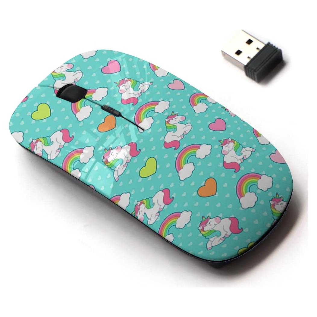 Ratón Inalámbrico 2.4G CJCBROES Unicornio Arcoíris