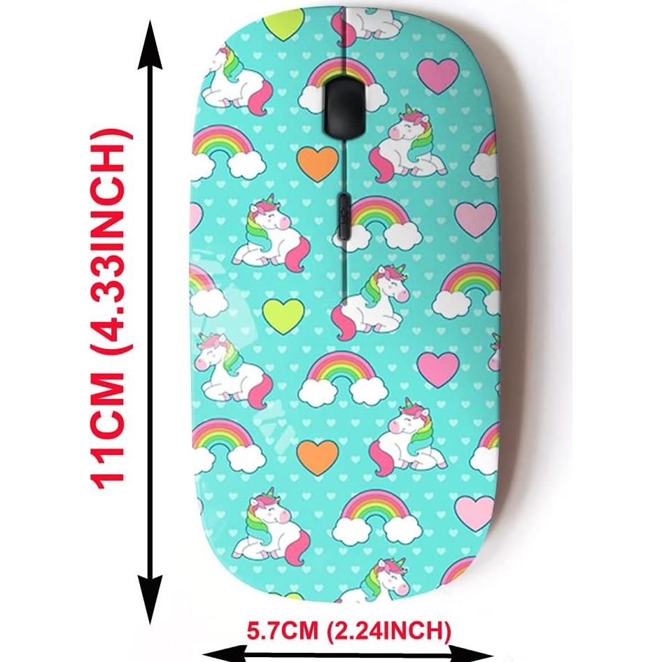 Ratón Inalámbrico 2.4G CJCBROES Unicornio Arcoíris