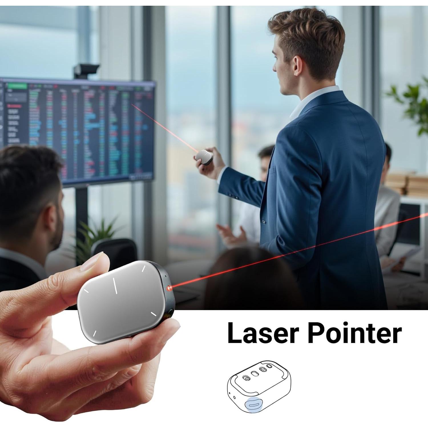 Ratón Bluetooth CheerDots2 Desmontable con Touchpad y Puntero Lásers