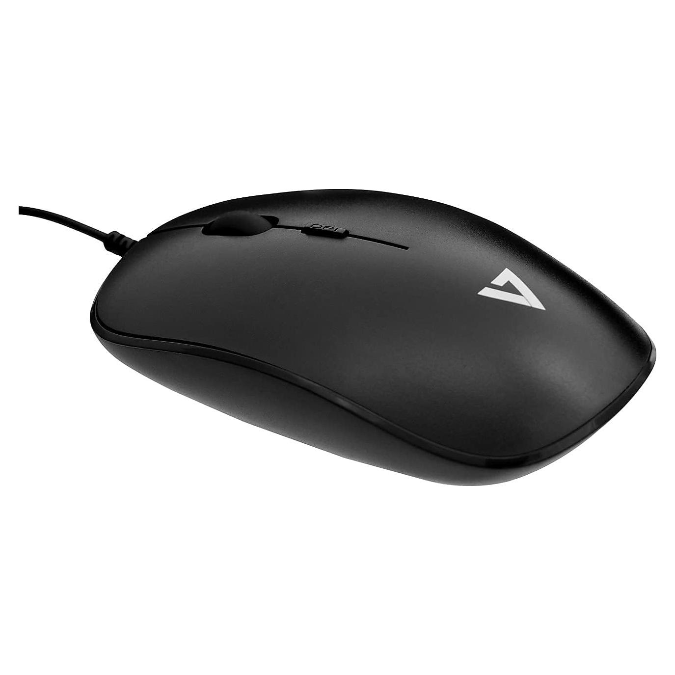 Ratón Óptico USB V7 MU200 4 Botones Ajustable Negro