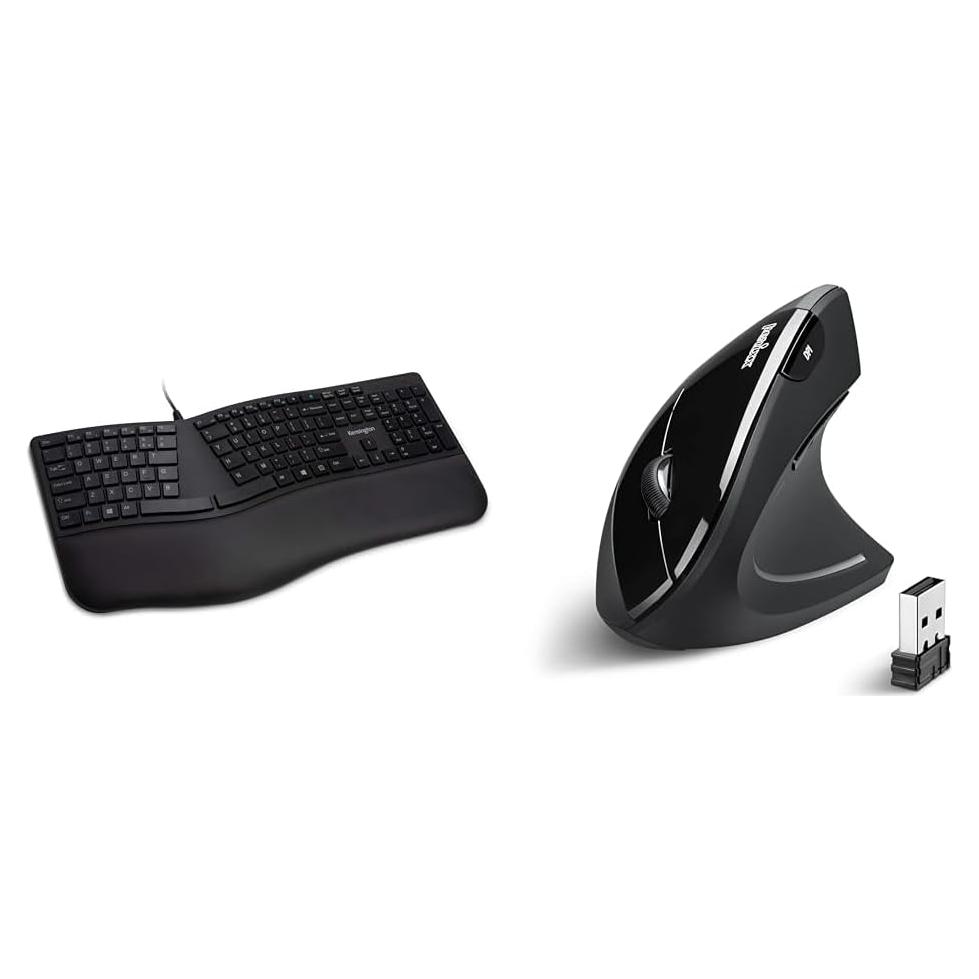 Teclado Ergonómico Kensington K75400US y Ratón Vertical Perixx