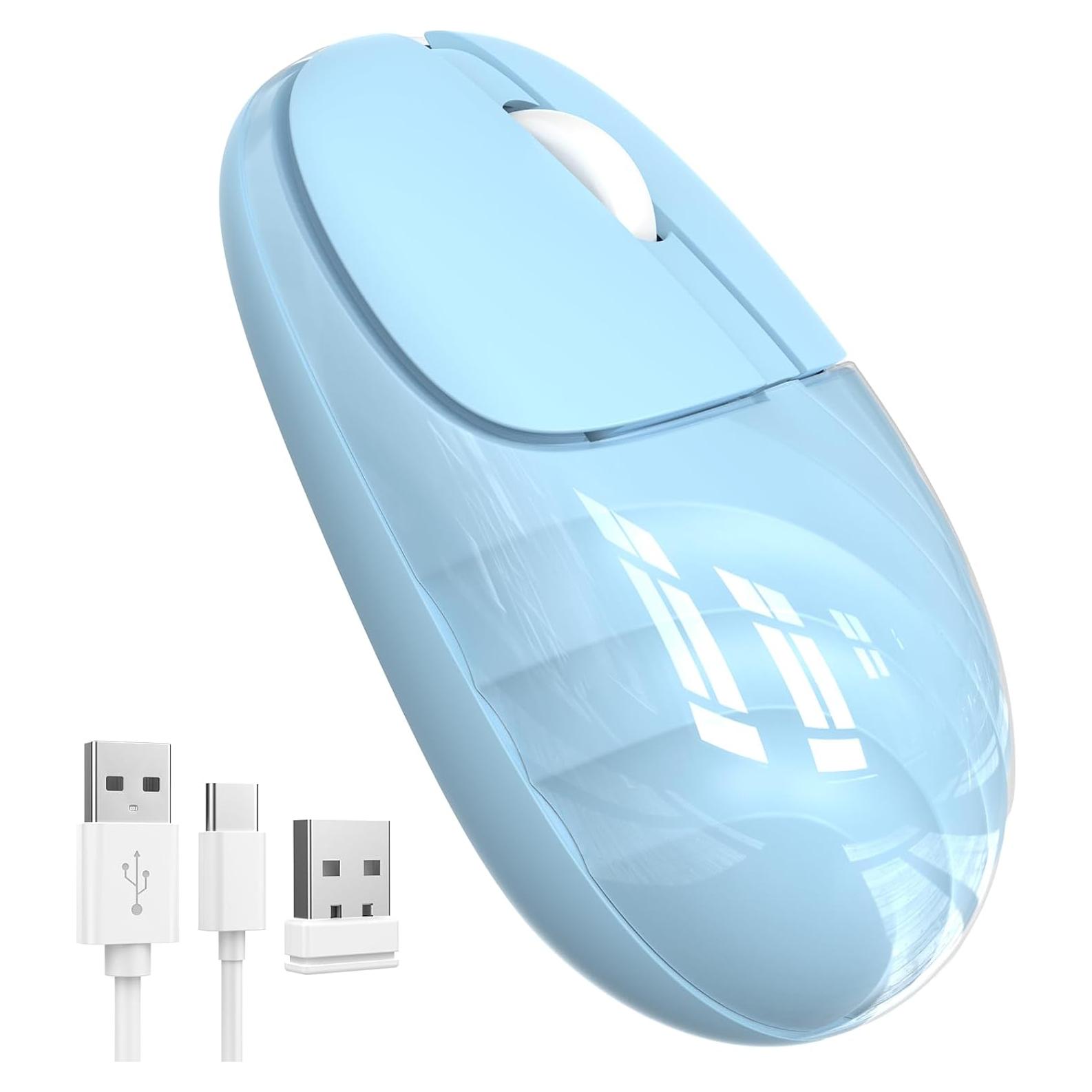 Ratón Bluetooth Inalámbrico Silencioso EDJO Azul Cielo