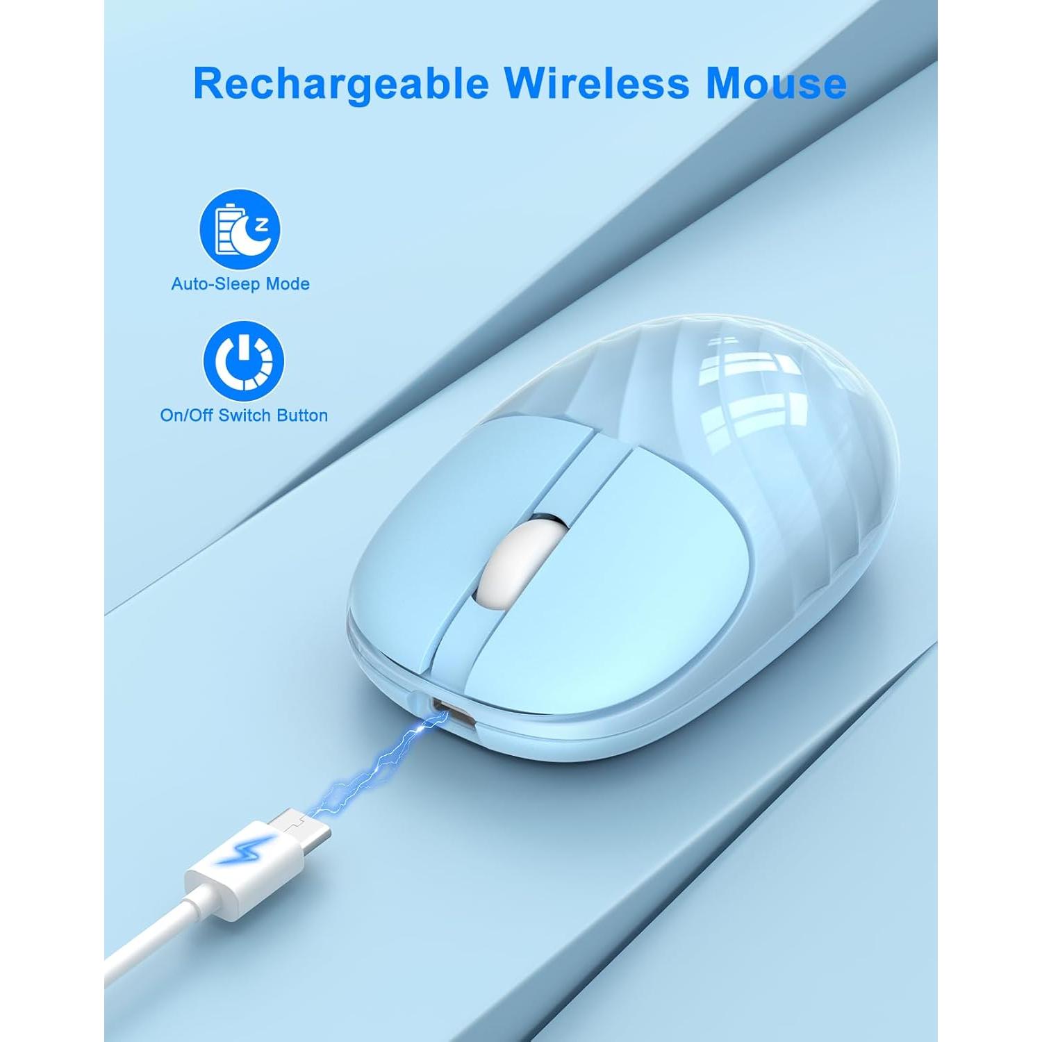 Ratón Bluetooth Inalámbrico Silencioso EDJO Azul Cielo