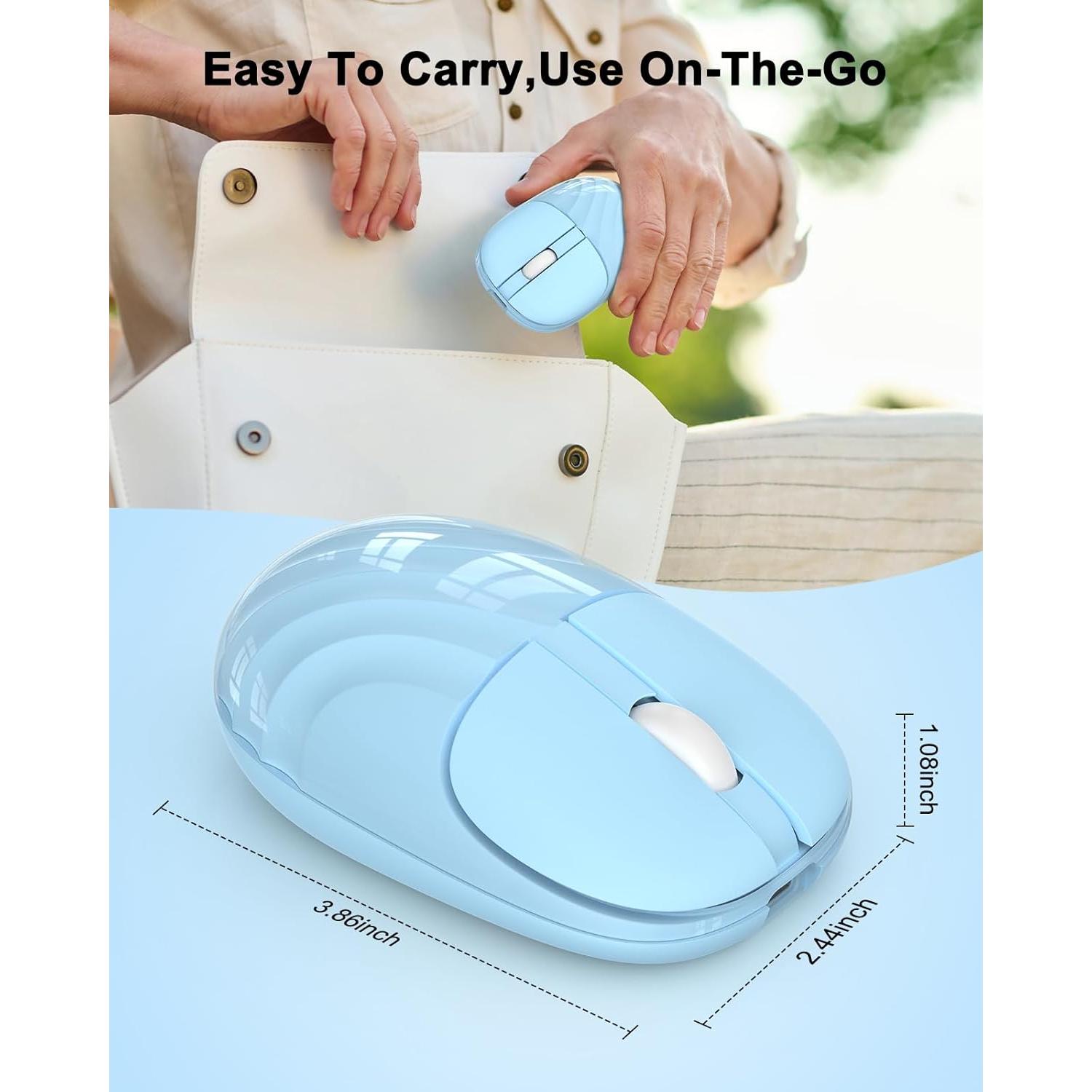 Ratón Bluetooth Inalámbrico Silencioso EDJO Azul Cielo