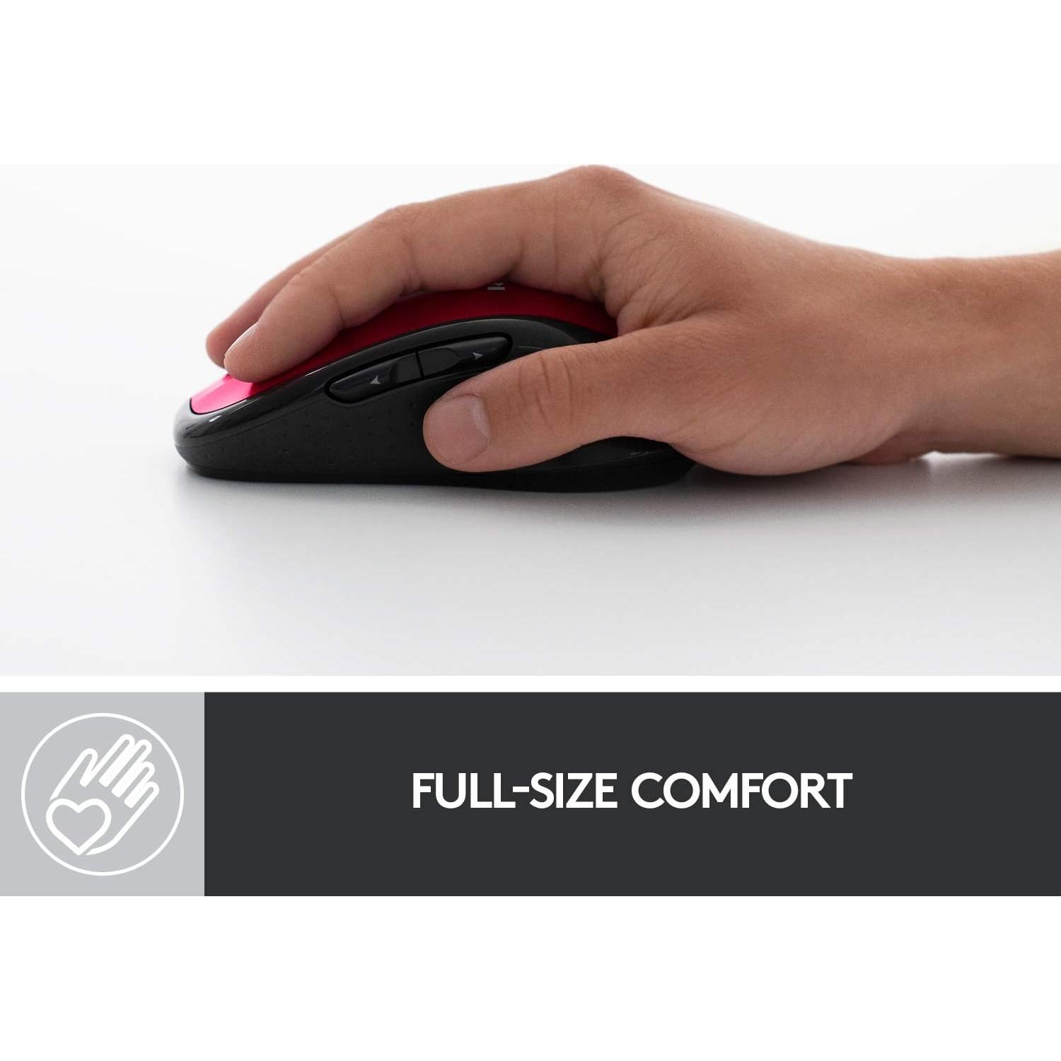 Ratón Inalámbrico Logitech M510 Rojo - Ergonomía y Control