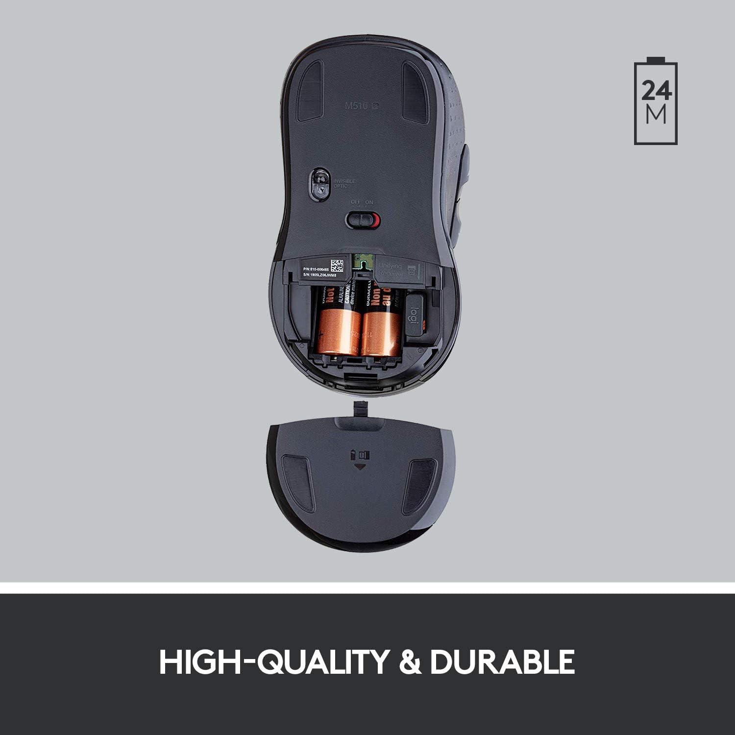 Ratón Inalámbrico Logitech M510 Rojo - Ergonomía y Control