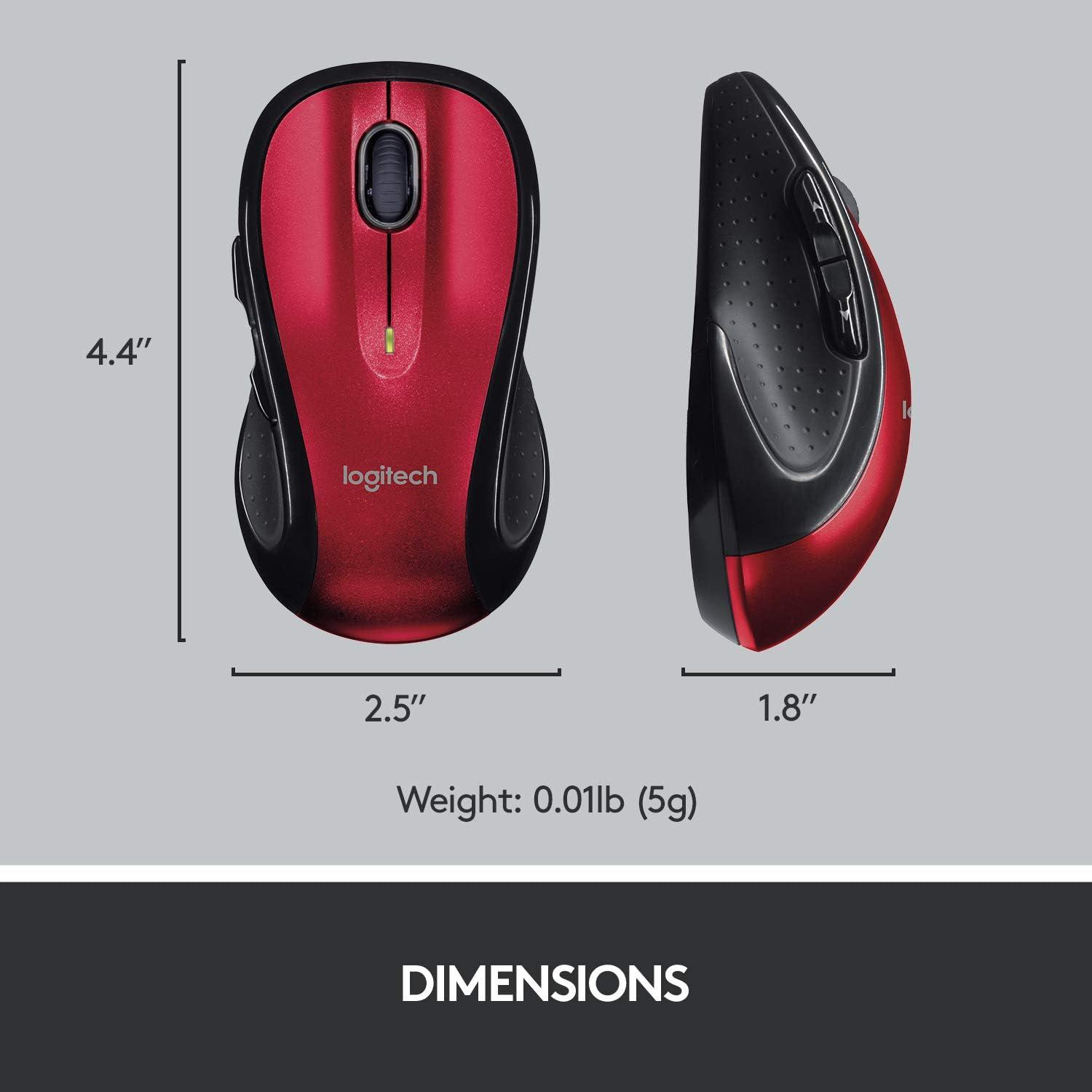 Ratón Inalámbrico Logitech M510 Rojo - Ergonomía y Control