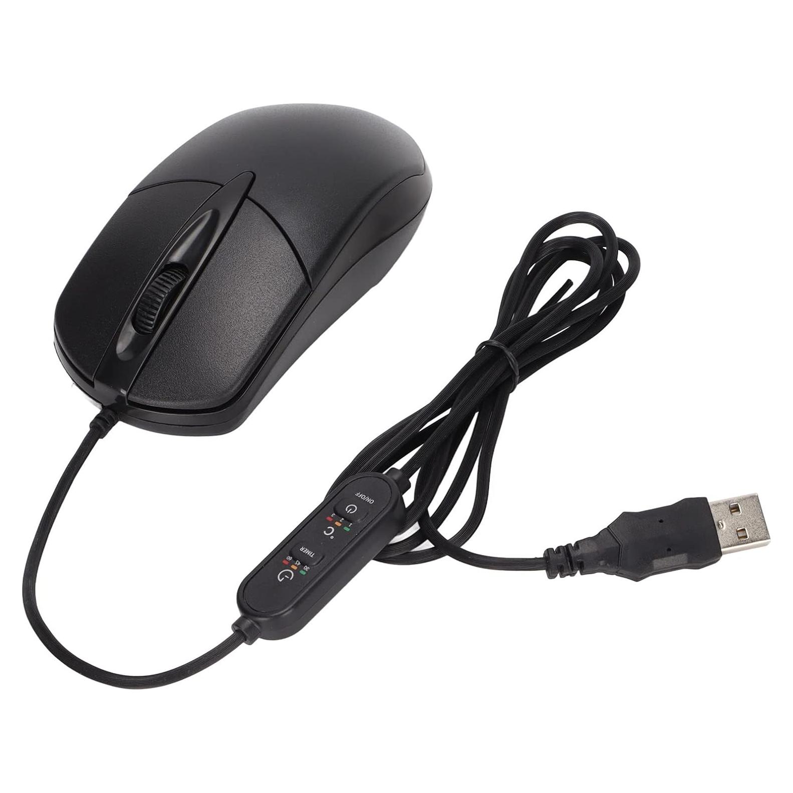 Ratón Calentado ASHATA USB Ergonómico con Ajuste de Temperatura