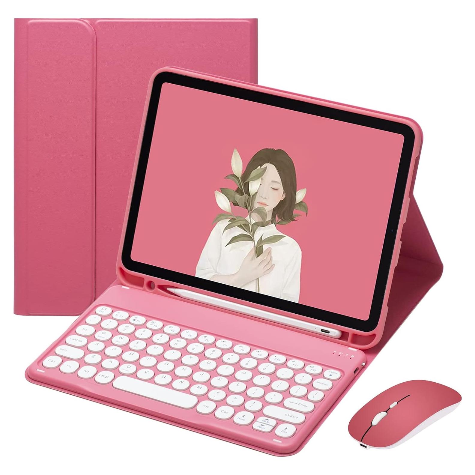 Funda de Teclado para iPad Mini 7ª/6ª Generación Rosa con Ratón