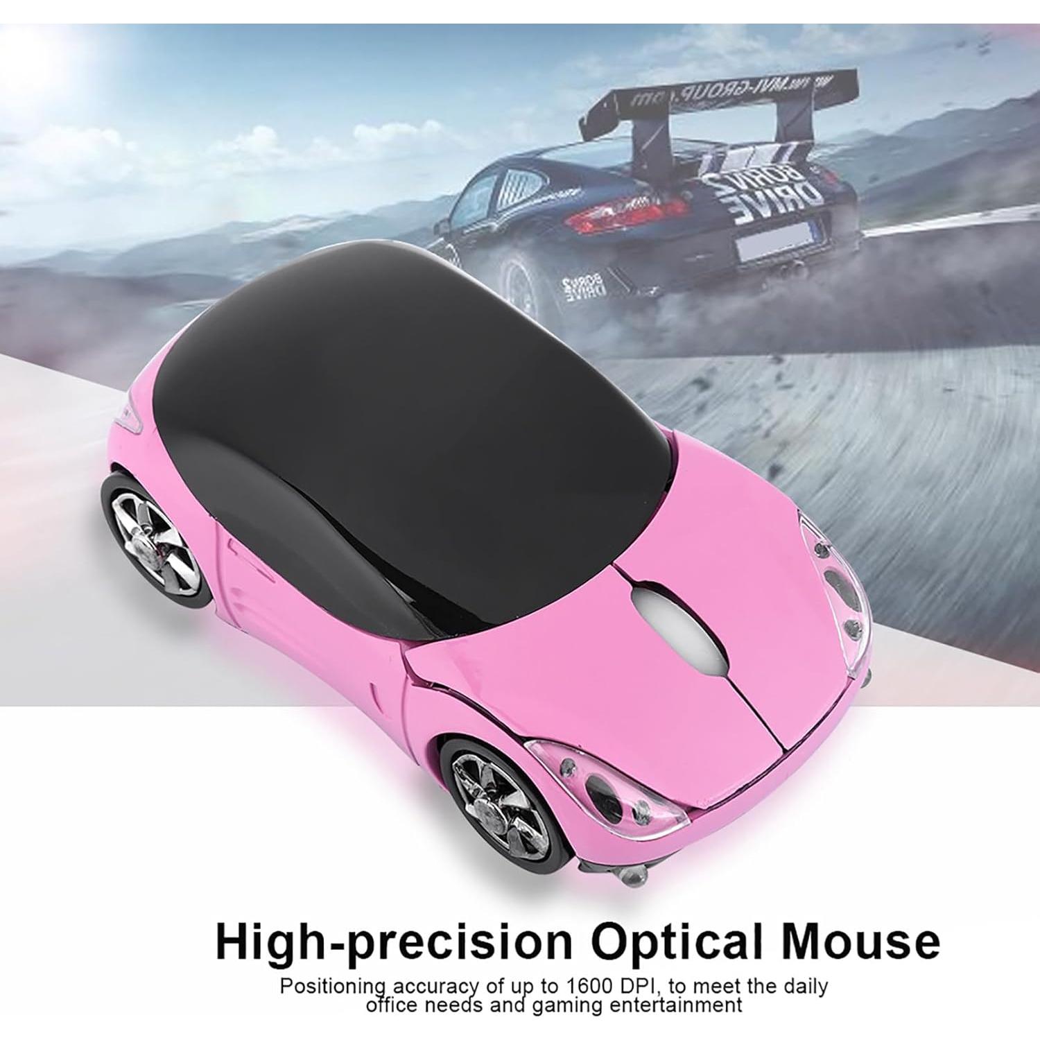 Ratón Inalámbrico Zerone 1600DPI Rosa Ergonómico USB