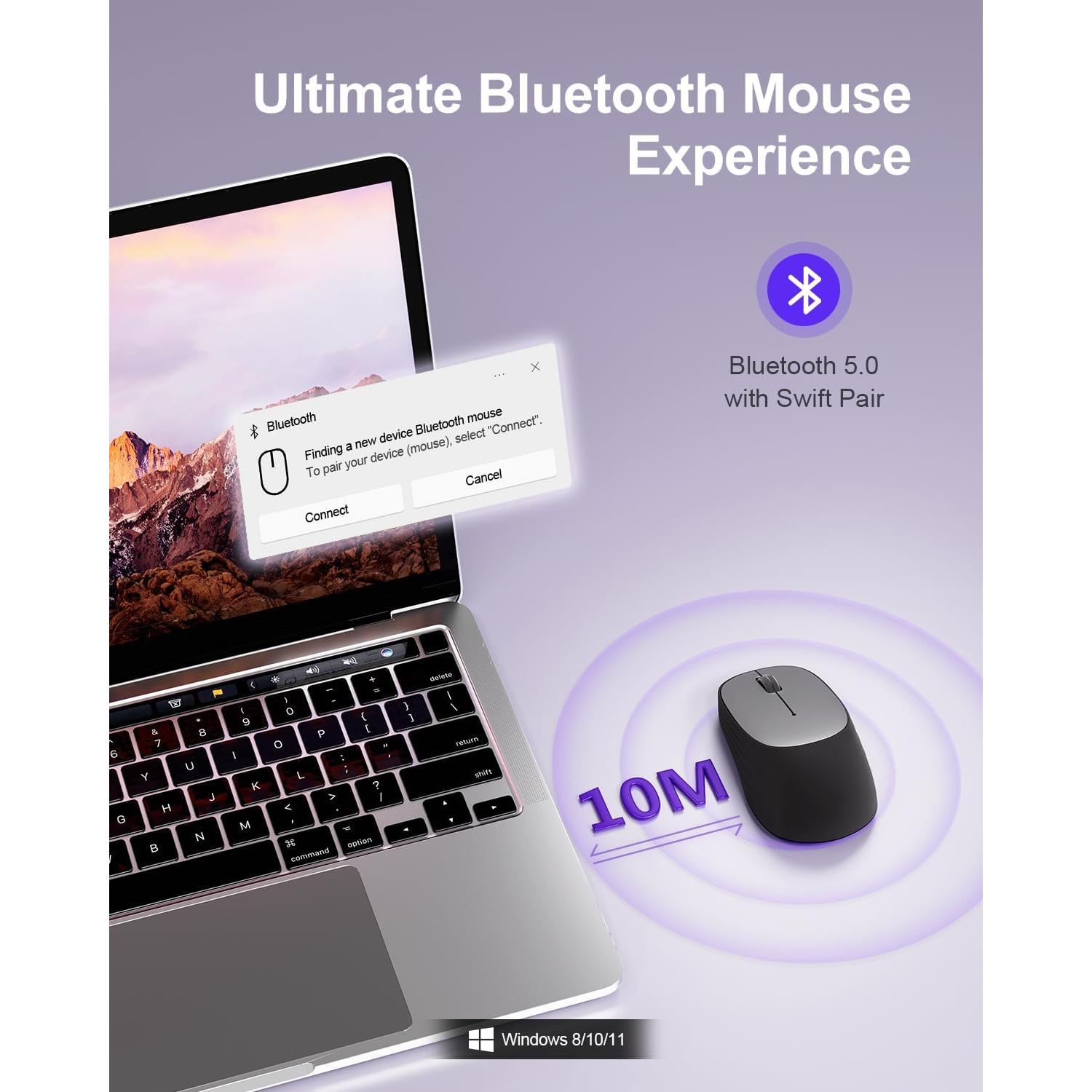 Ratón Inalámbrico Bluetooth wegear MW2, 1600 DPI, Compacto