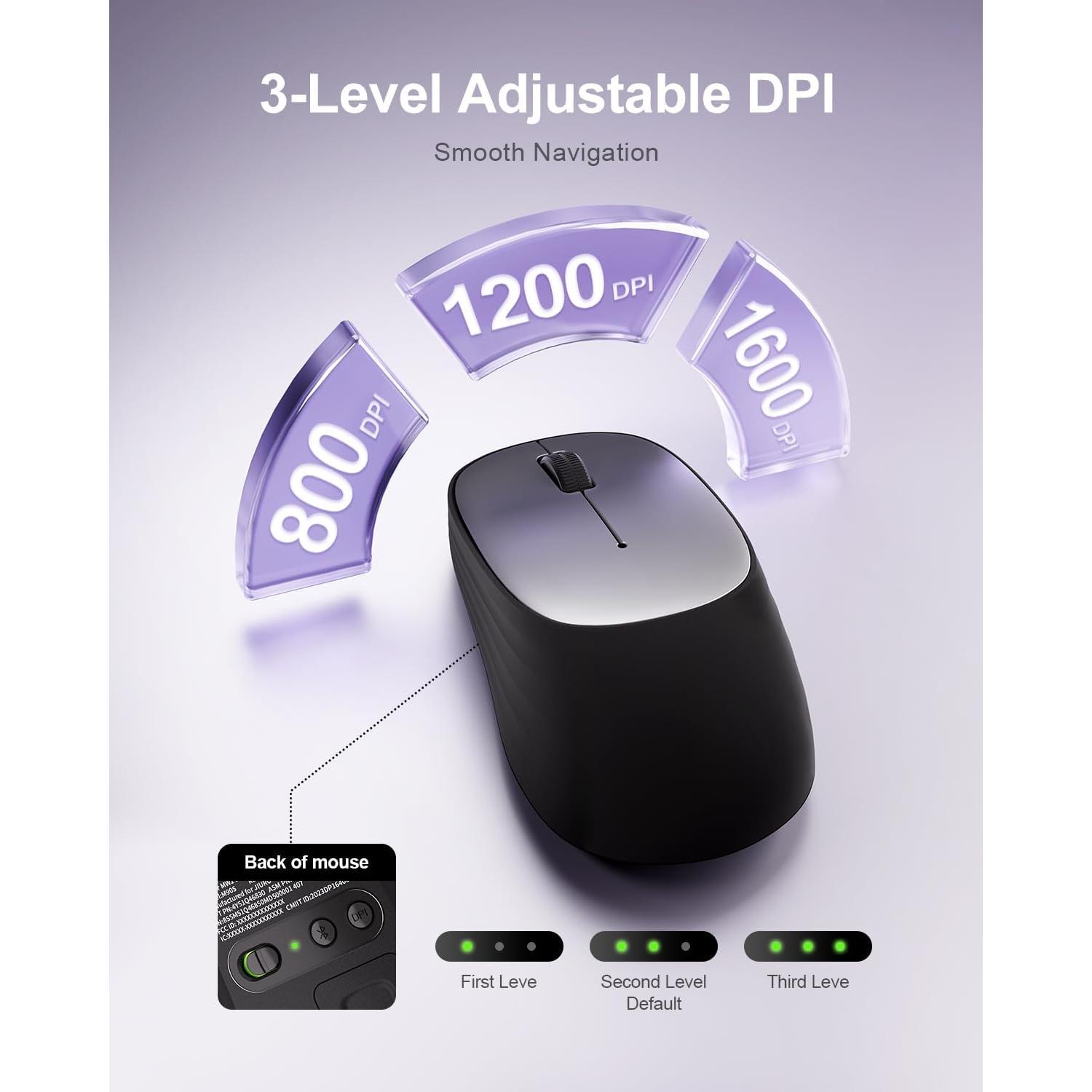 Ratón Inalámbrico Bluetooth wegear MW2, 1600 DPI, Compacto