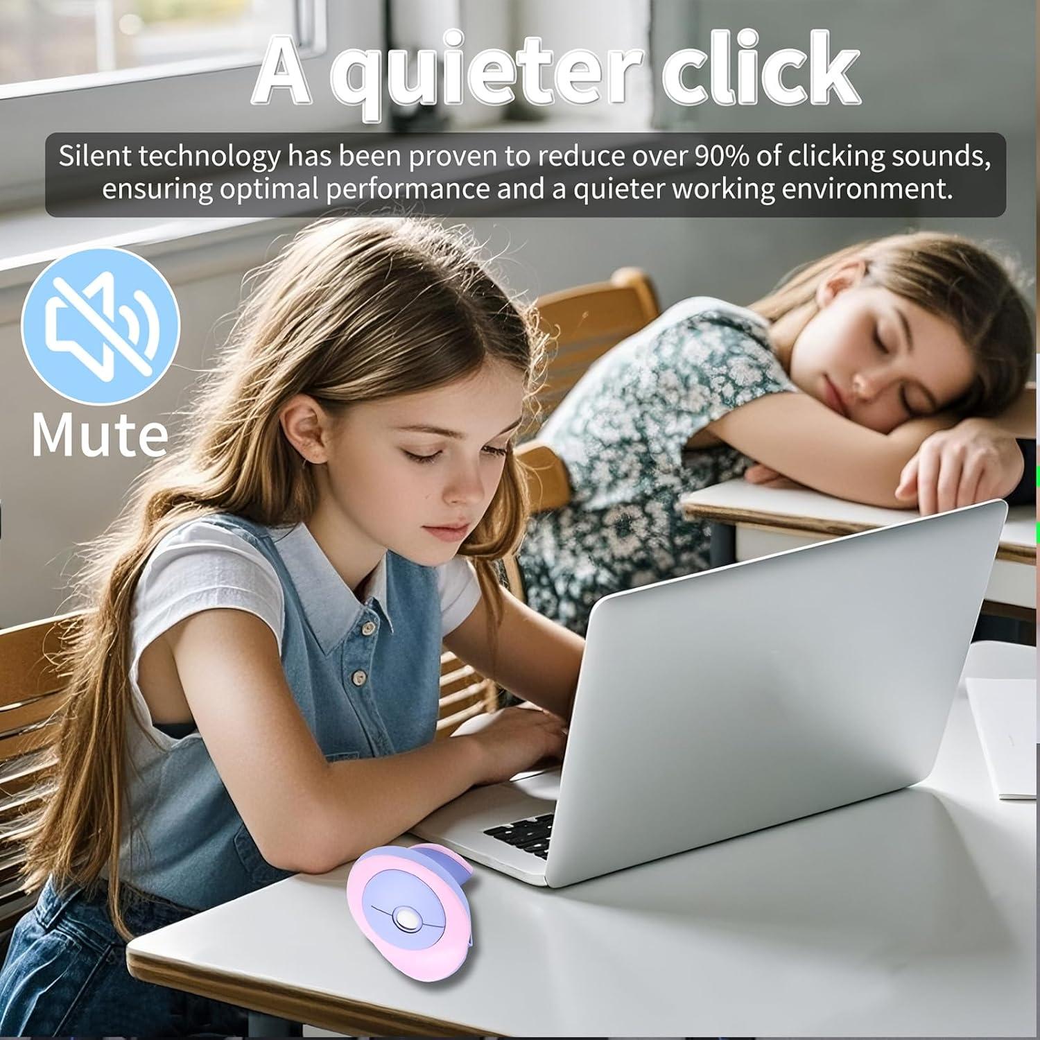 Ratón Ergonómico Inalámbrico KUYHRF Mini Púrpura - Recargable