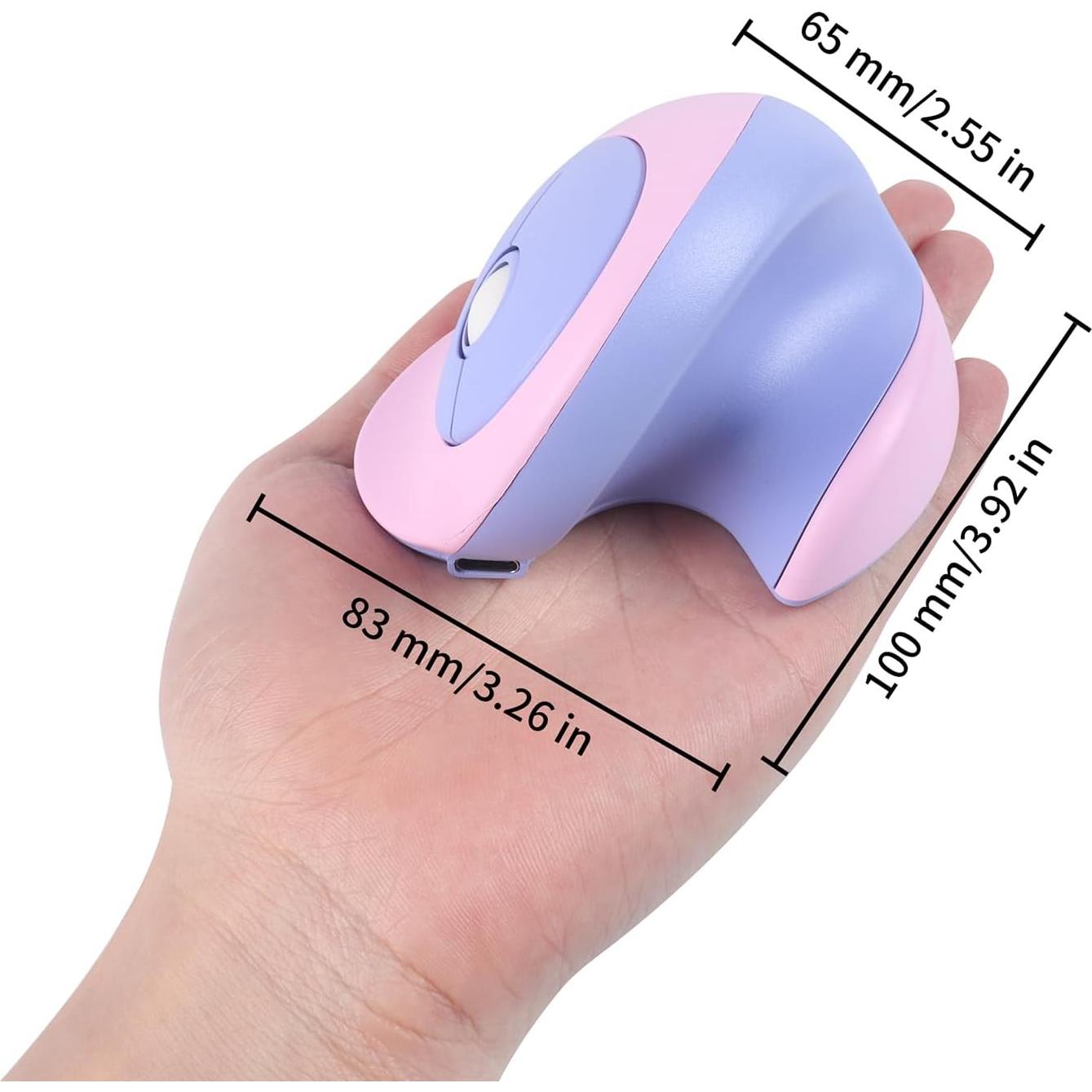 Ratón Ergonómico Inalámbrico KUYHRF Mini Púrpura - Recargable