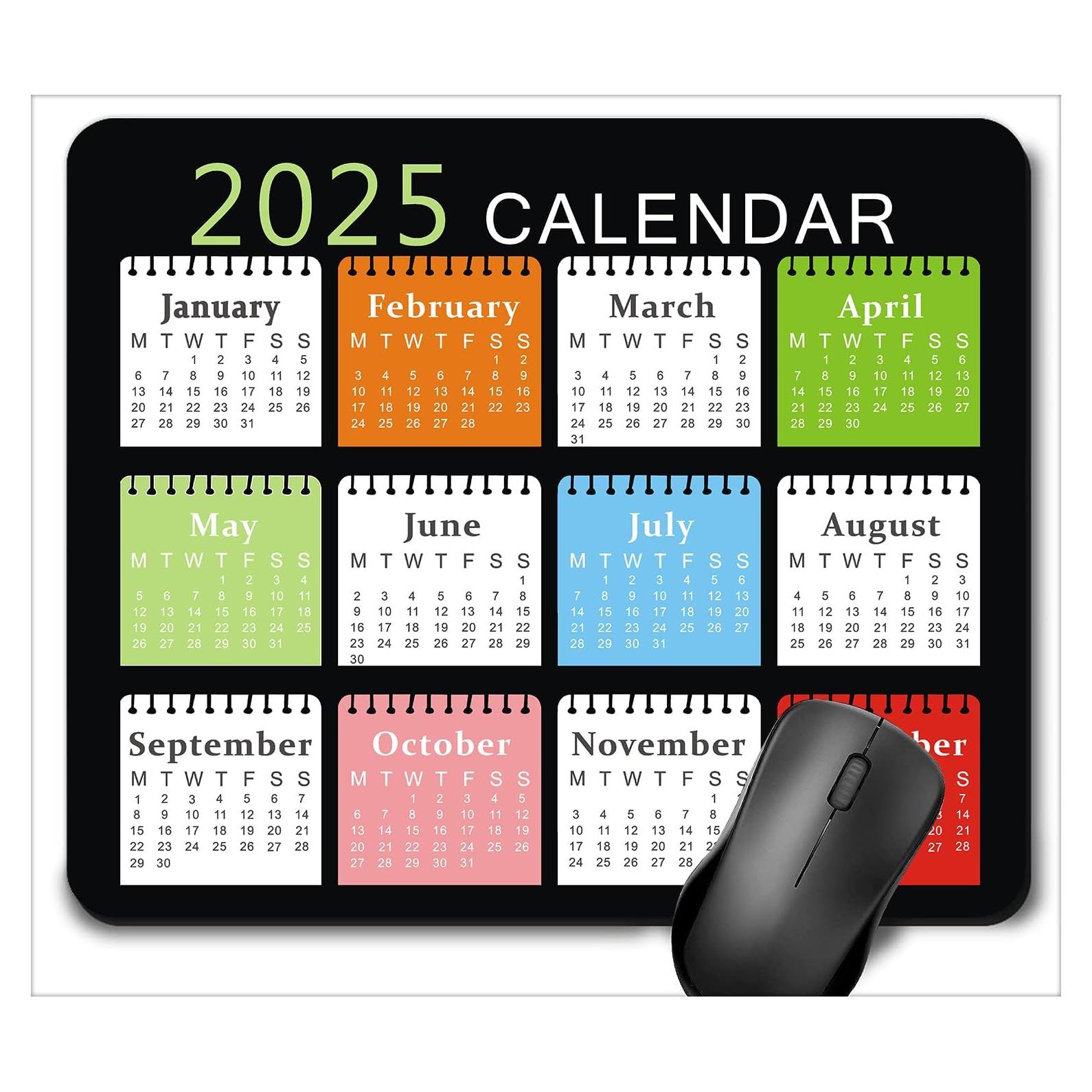 Alfombrilla de Ratón Amakoo M-03p Calendario 2025 24.9x20.3cm