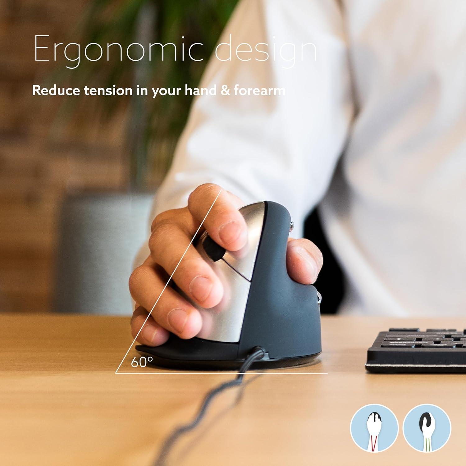 R-Go Ratón Ergonómico Vertical USB-C con Software de Descanso