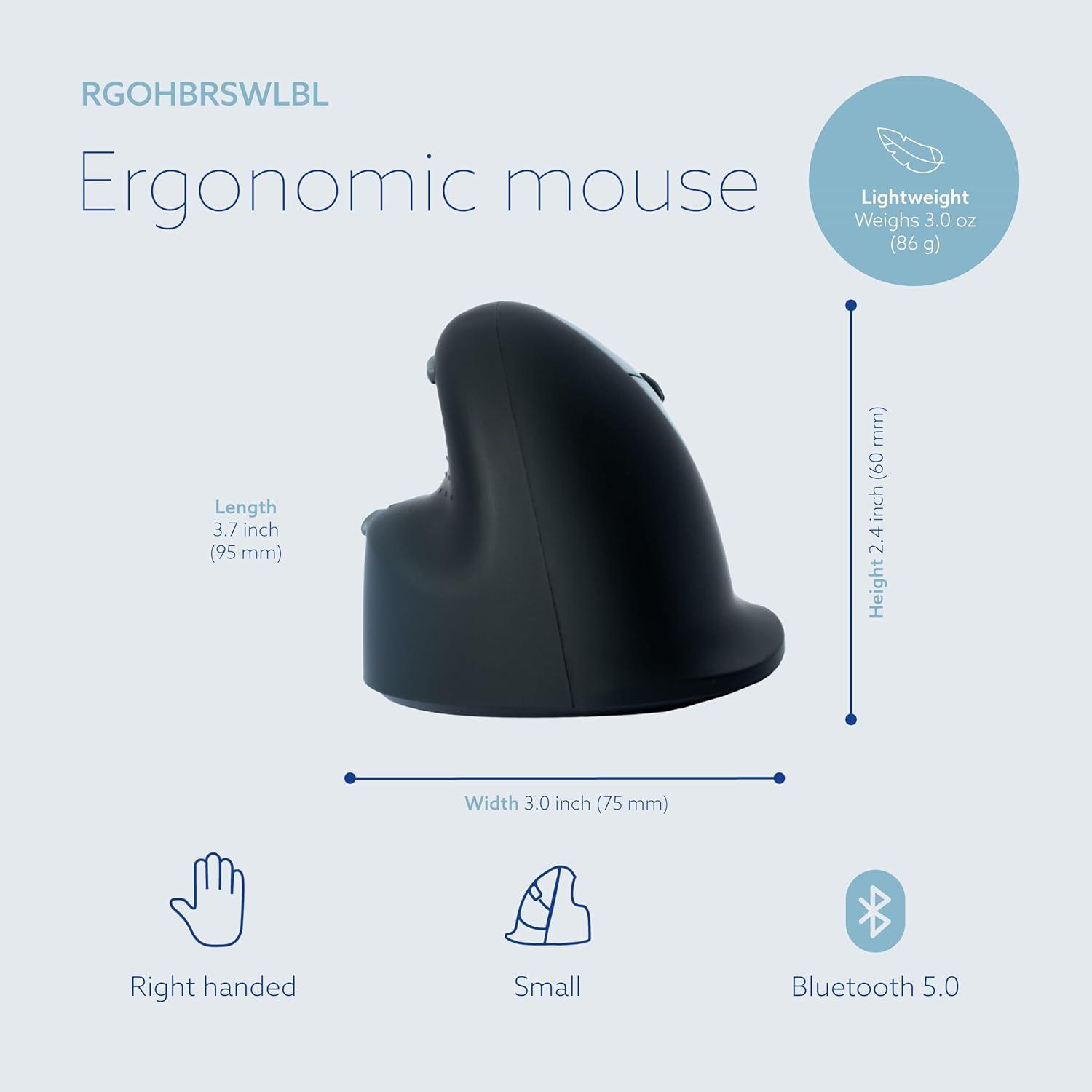 Ratón Ergonómico Vertical R-Go HE Bluetooth para Mano Pequeña