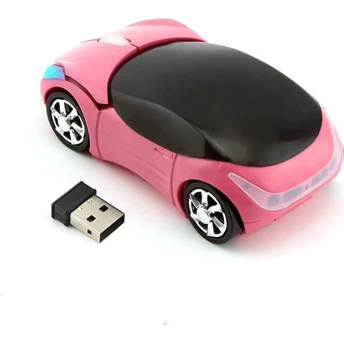 Ratón Inalámbrico 2.4G Spoojie F-car Rosa Óptico USB