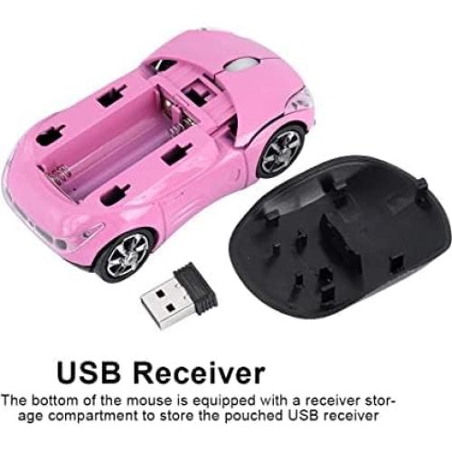 Ratón Inalámbrico 2.4G Spoojie F-car Rosa Óptico USB