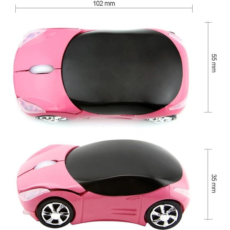 Ratón Inalámbrico 2.4G Spoojie F-car Rosa Óptico USB