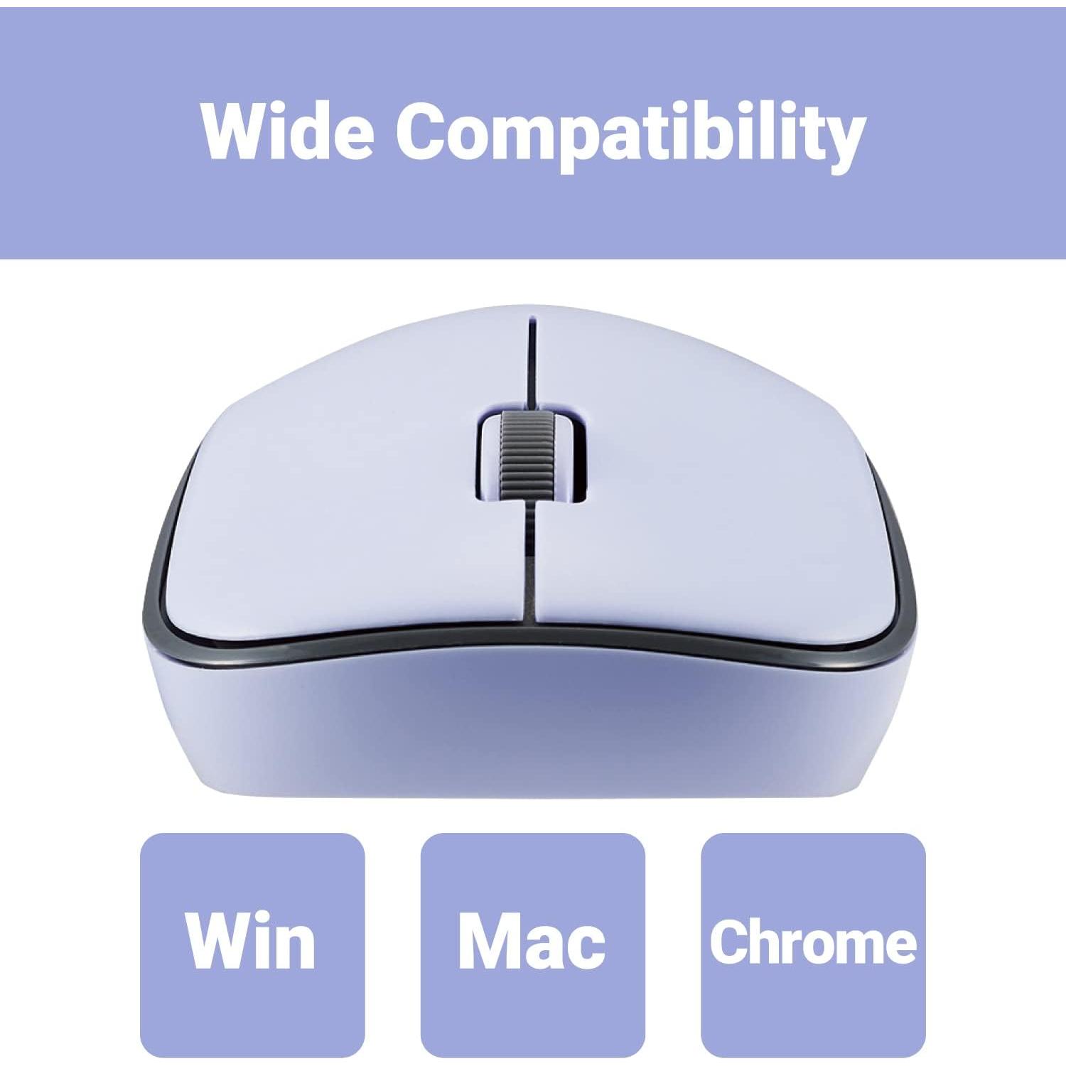 ELECOM Purple Demon Face Mouse, 2.4GHz USB Wireless, Ambidextrous Design, Silent Click, Lightweight, Computer Portable Mice, Plug and Play, Girls and Kids, for PC, Laptop, Windows and Mac