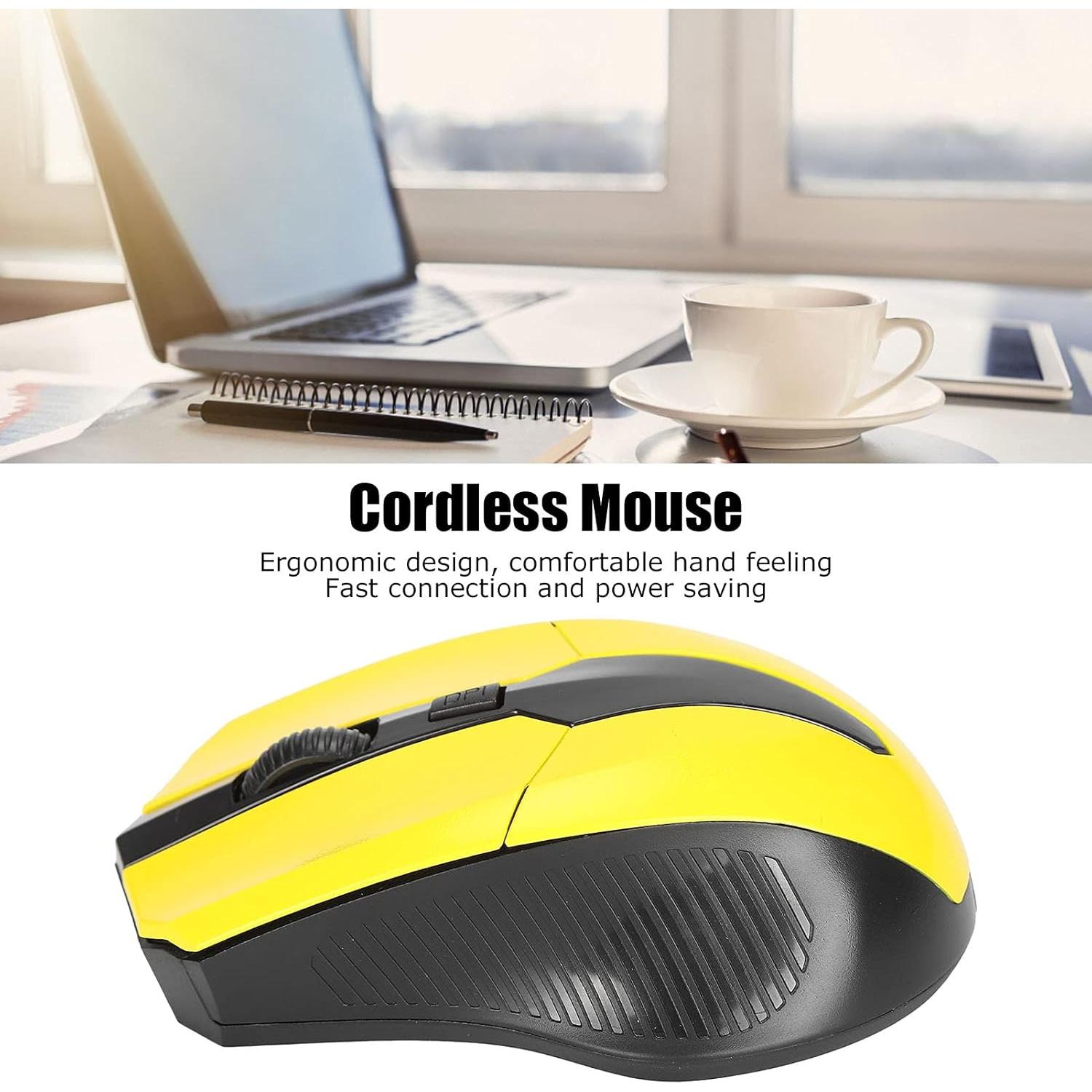 Ratón Inalámbrico USB Tangxi Amarillo 800-1600 DPI