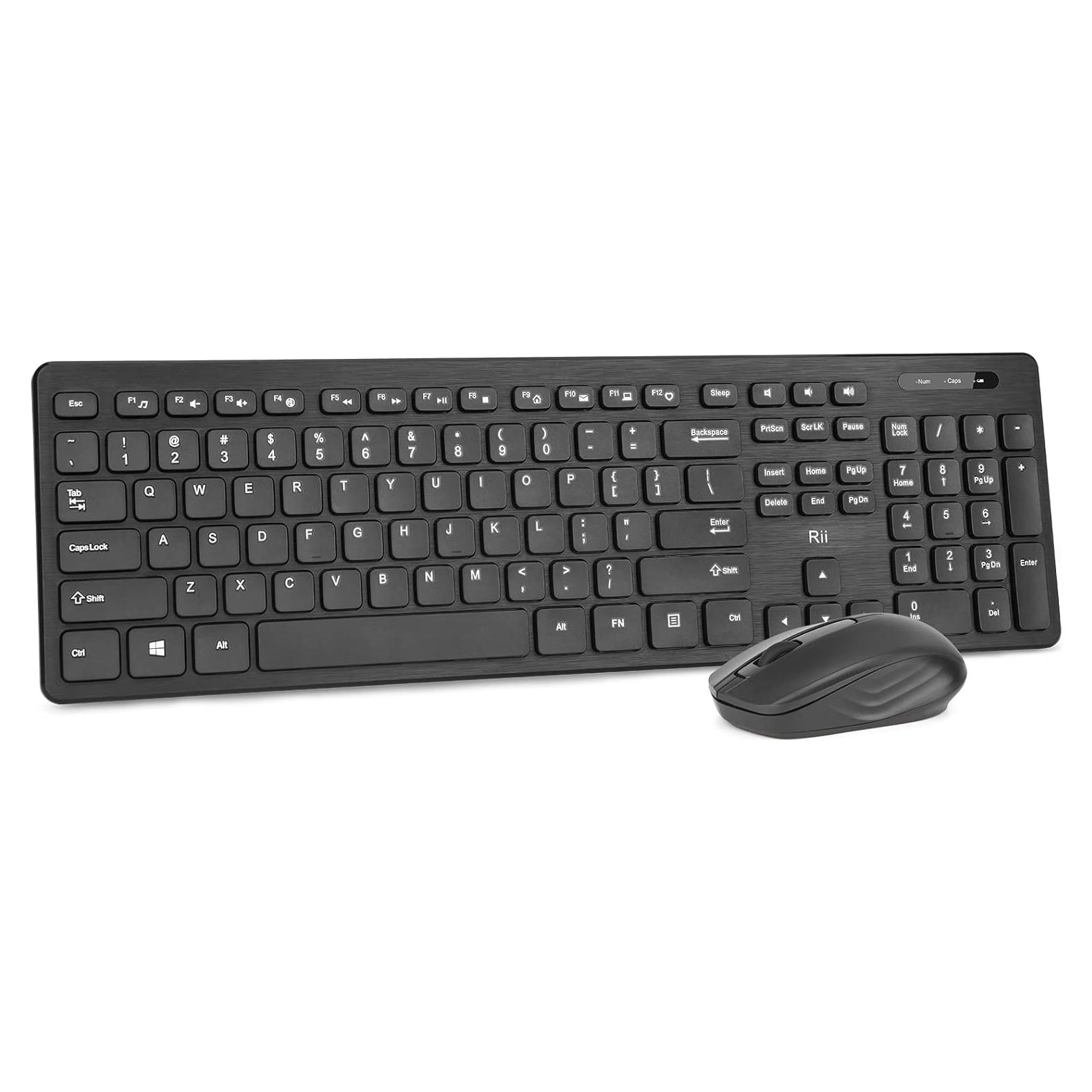 Combo Teclado y Ratón Inalámbricos Rii - Oficina Estándar Negro