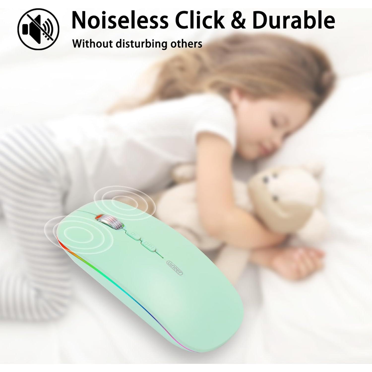 Ratón Inalámbrico Bluetooth Uineer M1LBS Recargable Verde