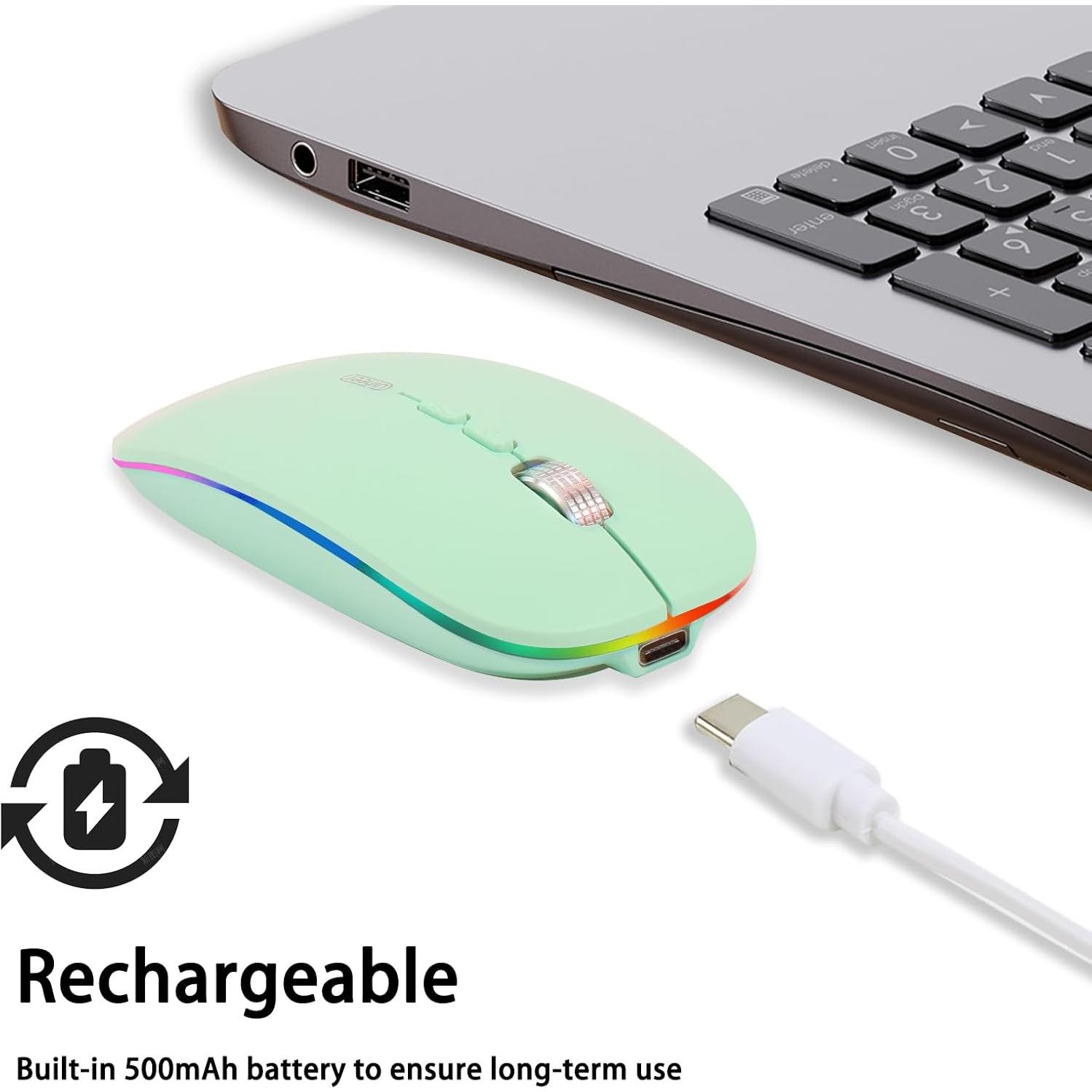 Ratón Inalámbrico Bluetooth Uineer M1LBS Recargable Verde