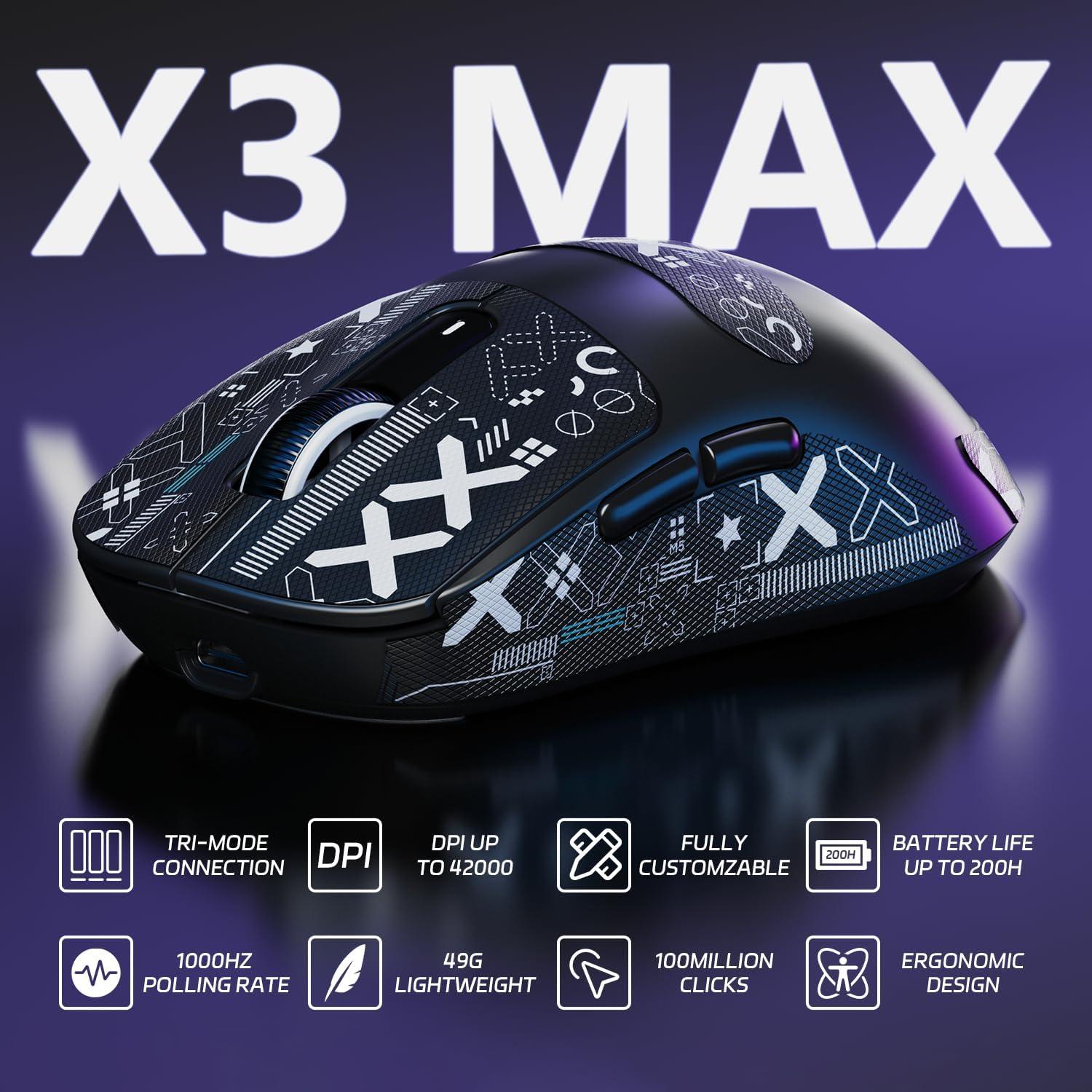 Ratón Gaming Inalámbrico ATTACK SHARK X3MAX 42K DPI Ligero