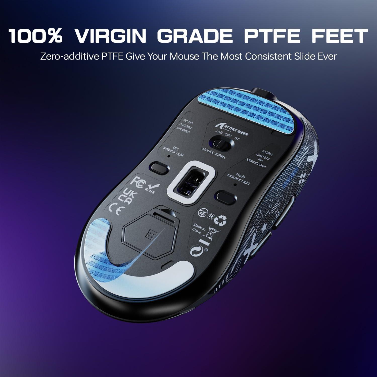 Ratón Gaming Inalámbrico ATTACK SHARK X3MAX 42K DPI Ligero