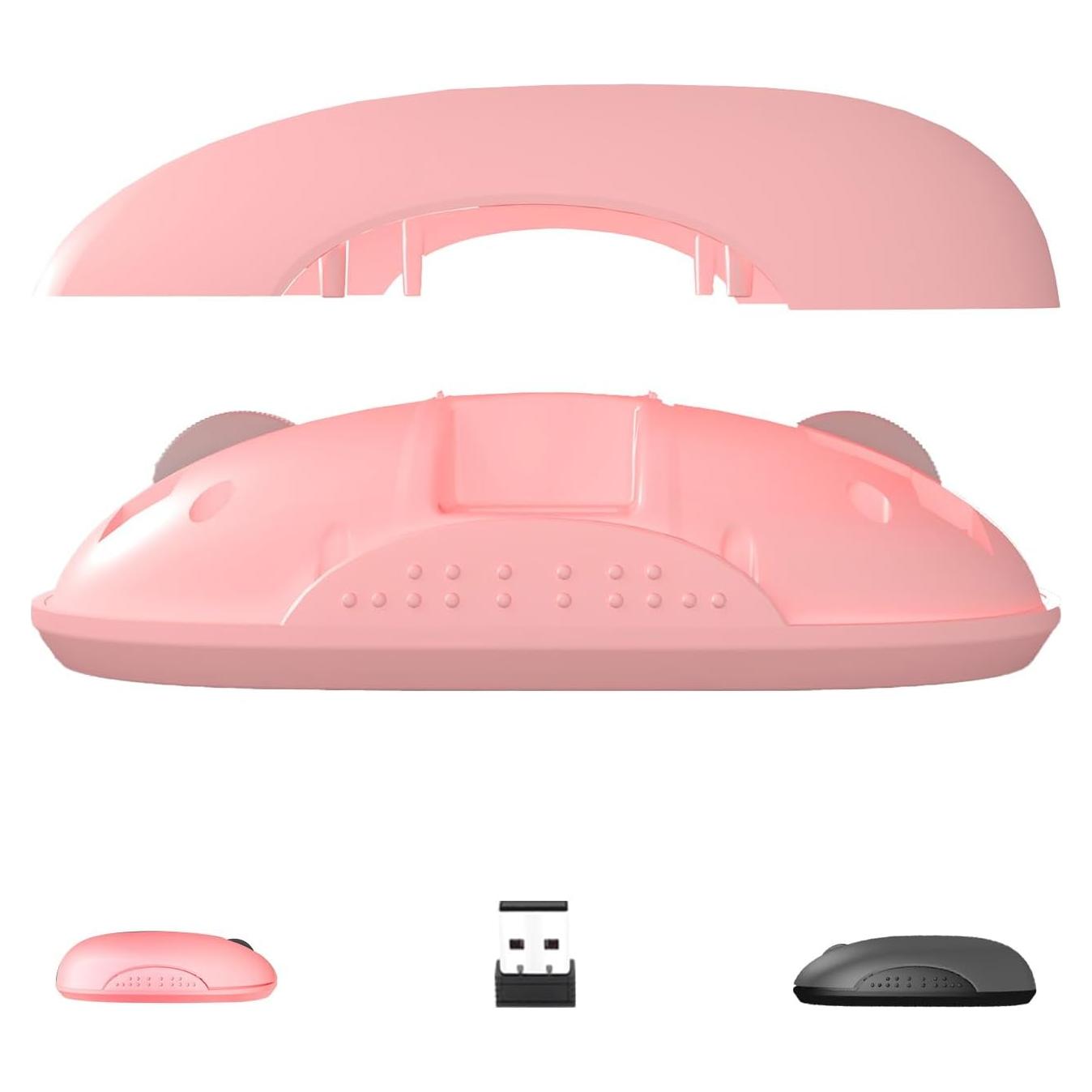 Ratón Inalámbrico ONE-UP Rosa 2.4G Bluetooth 5.0 Silencioso