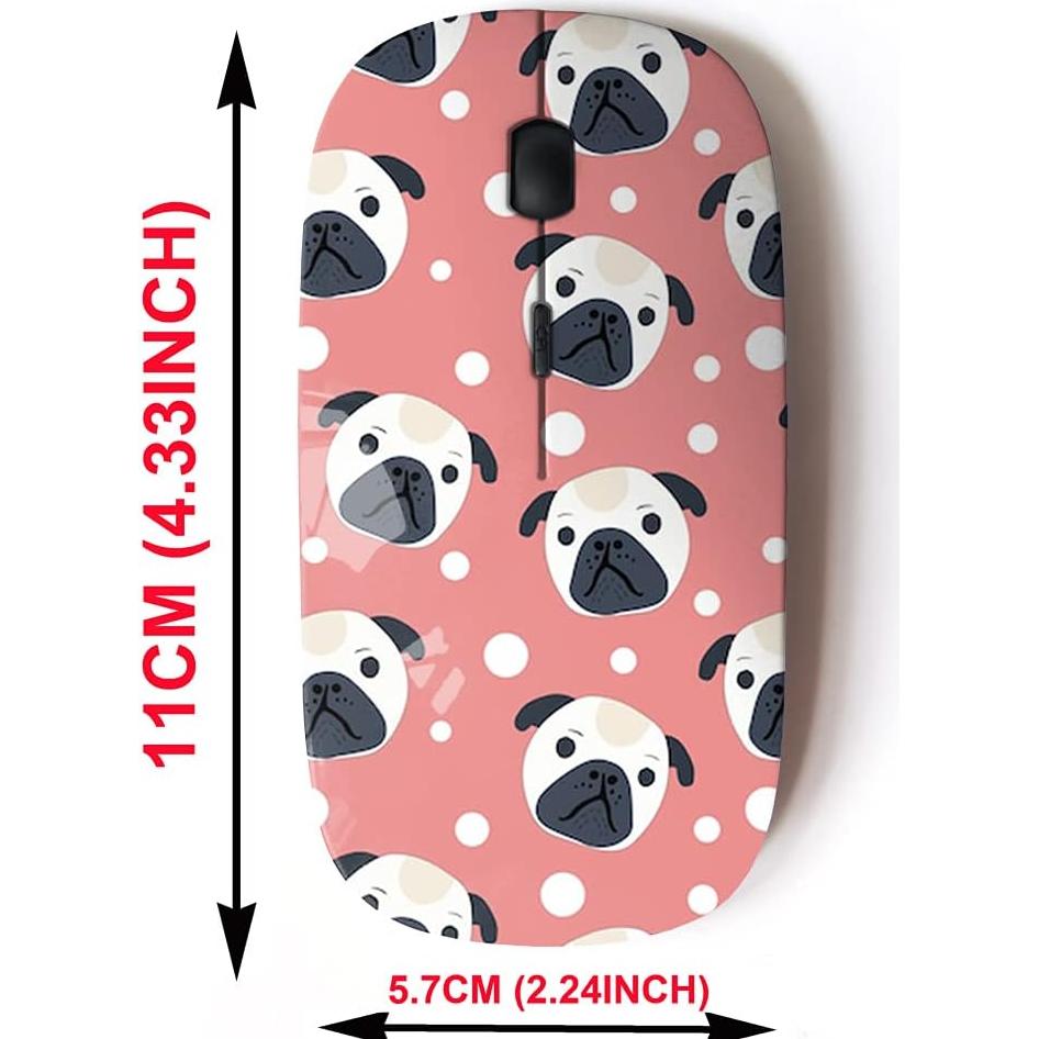 Ratón Inalámbrico 2.4G CJCBROES Pug Bonito USB