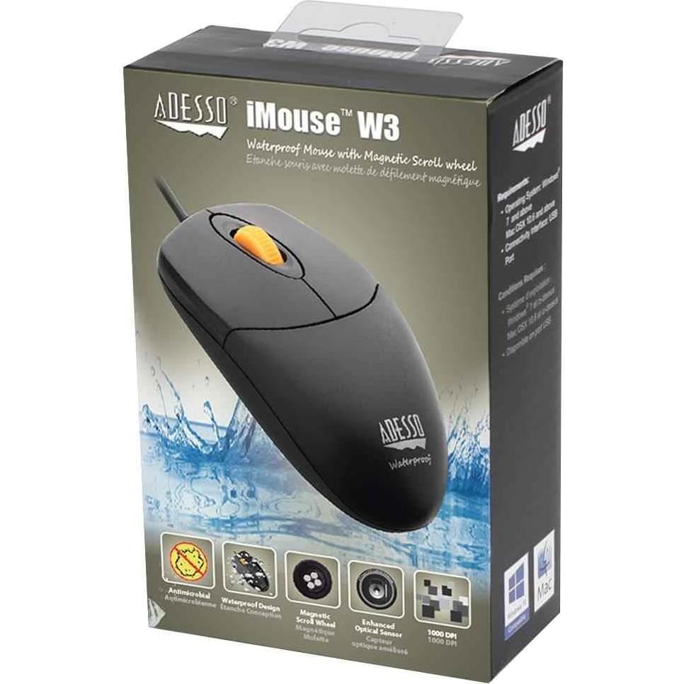 Ratón Adesso iMouse W3 Impermeable 100% con Rueda Magnética