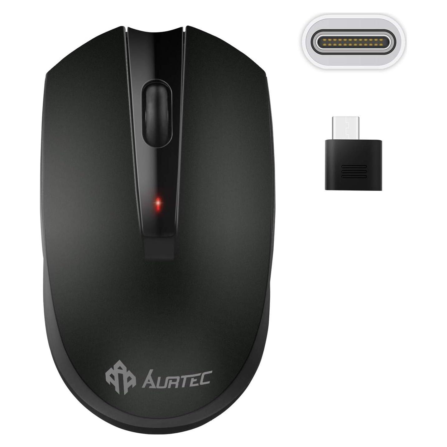 Ratón Inalámbrico Tipo C AURTEC 2.4GHz para Laptop y Dispositivos