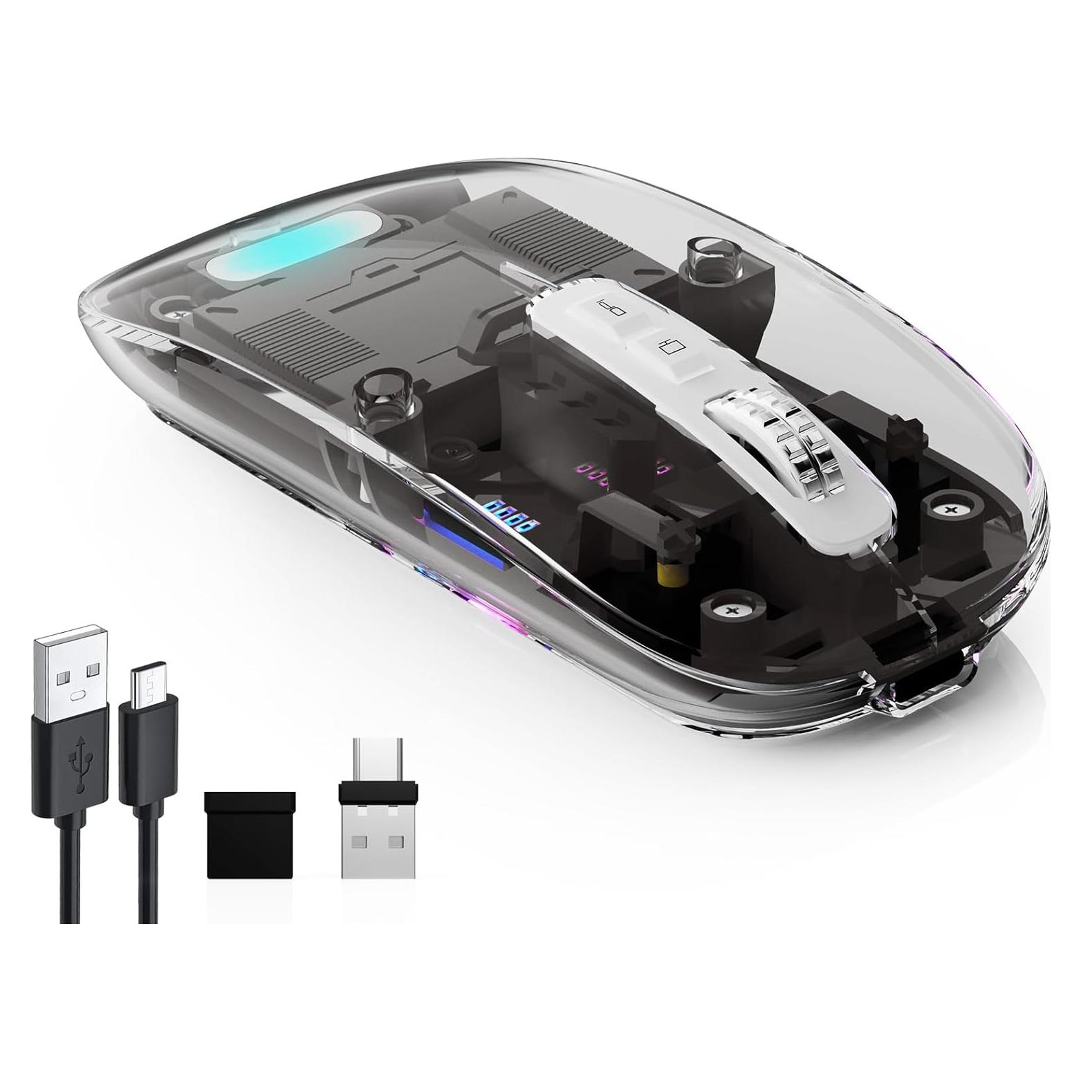 Ratón Inalámbrico Bluetooth Vxeei Transparente Recargable