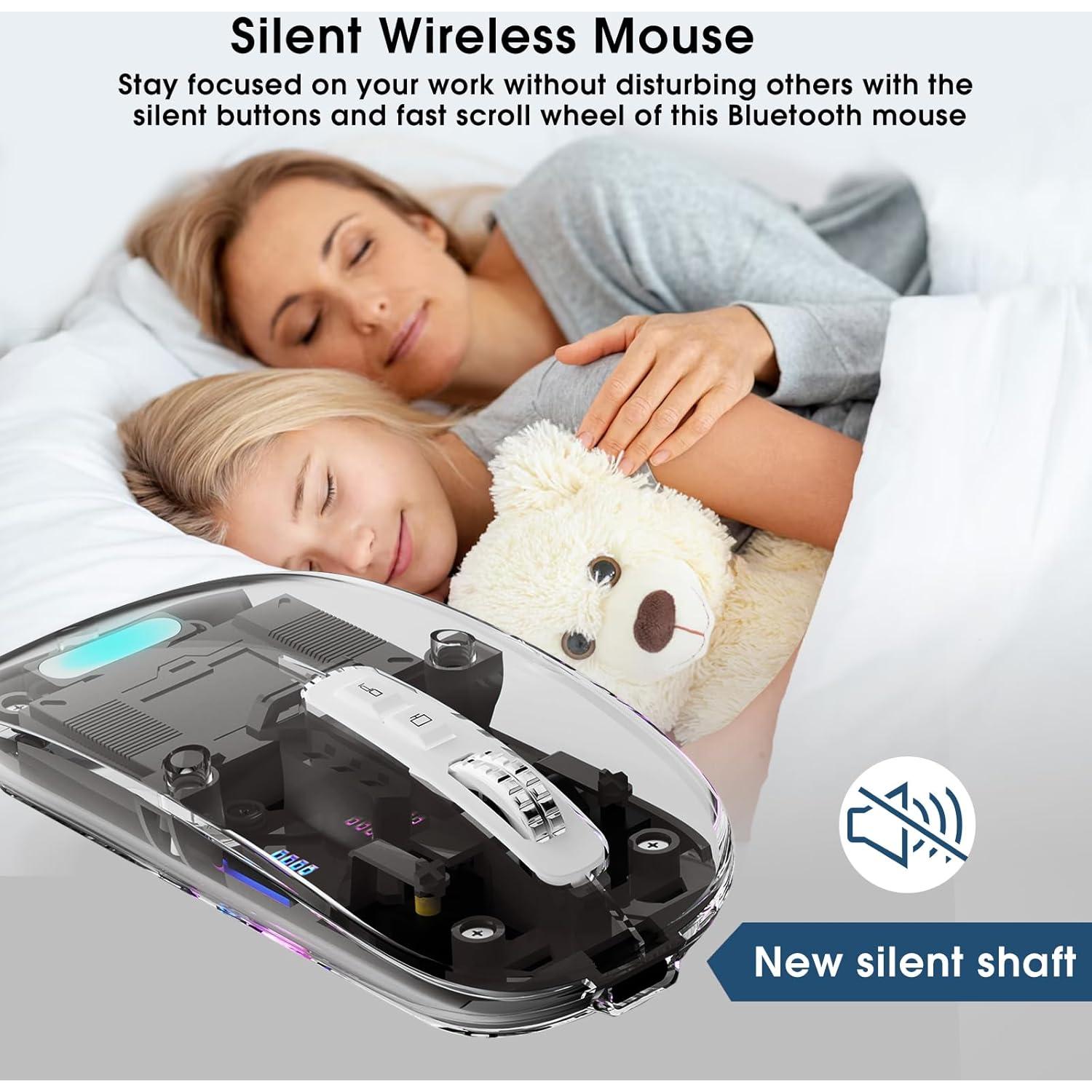 Ratón Inalámbrico Bluetooth Vxeei Transparente Recargable