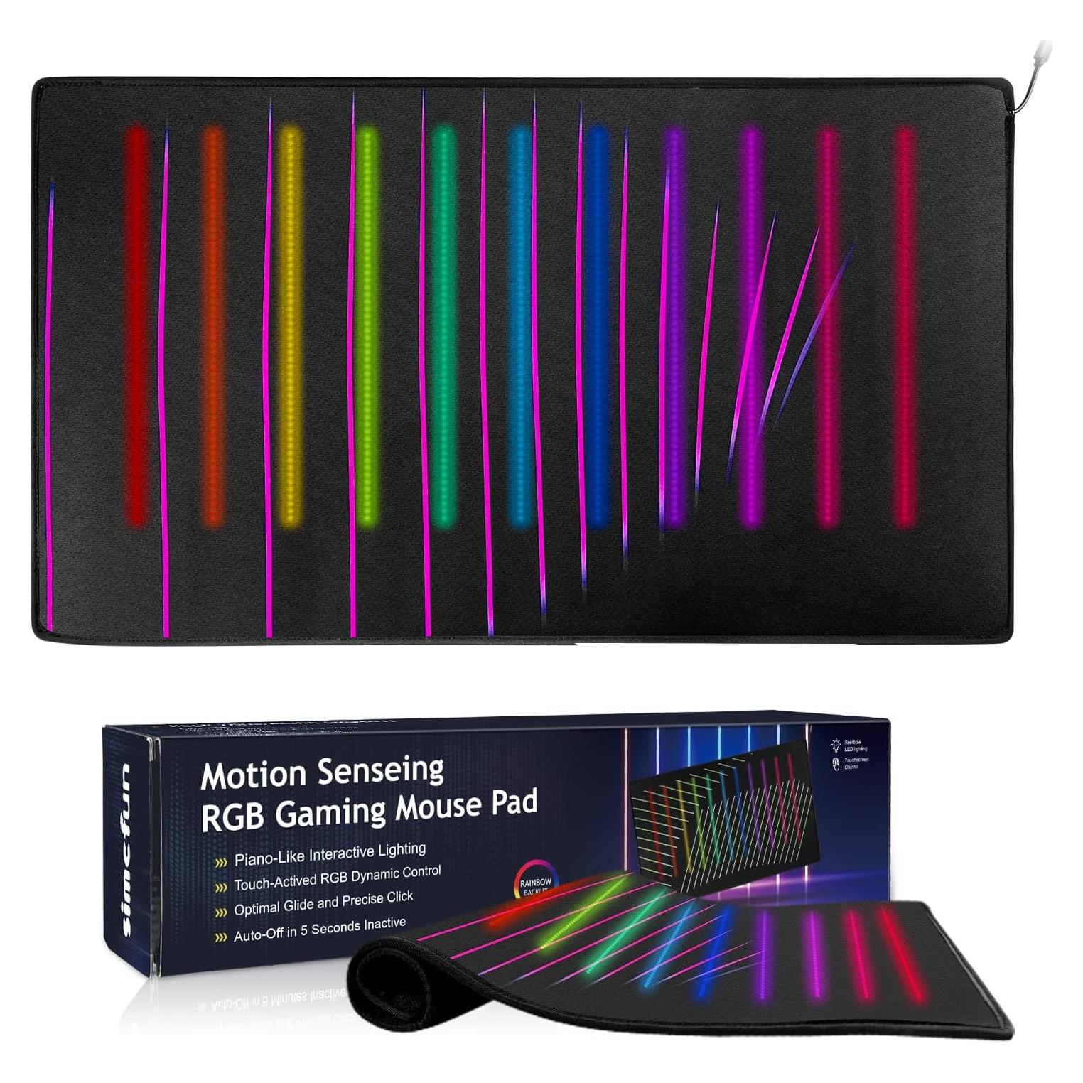 Alfombrilla de Ratón Gaming RGB SIMCFUN XXL 75x40 cm