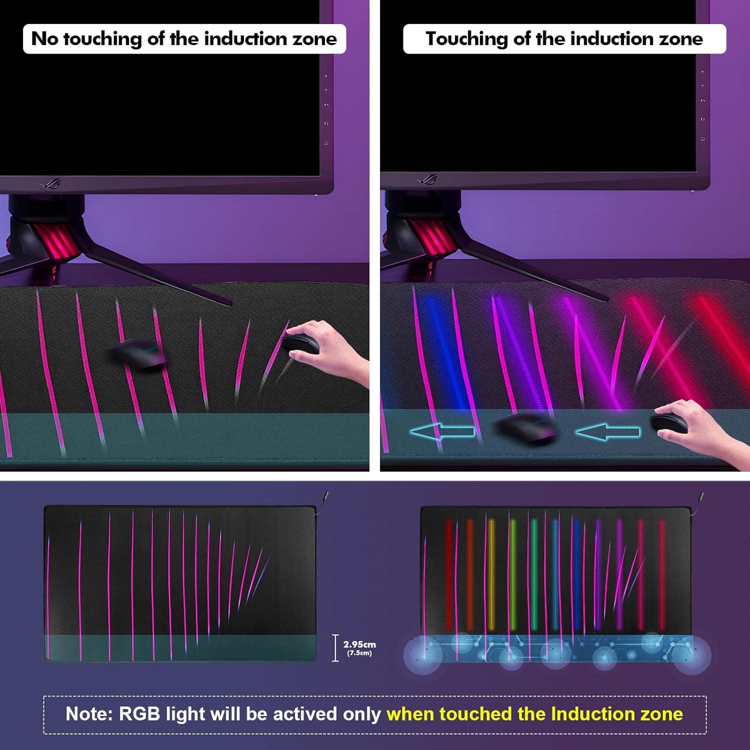 Alfombrilla de Ratón Gaming RGB SIMCFUN XXL 75x40 cm