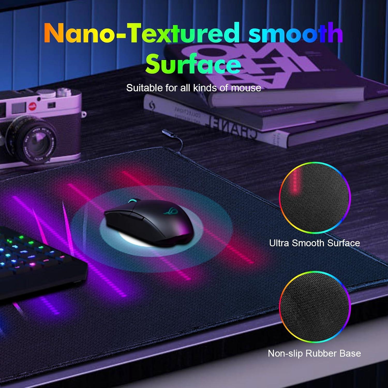 Alfombrilla de Ratón Gaming RGB SIMCFUN XXL 75x40 cm