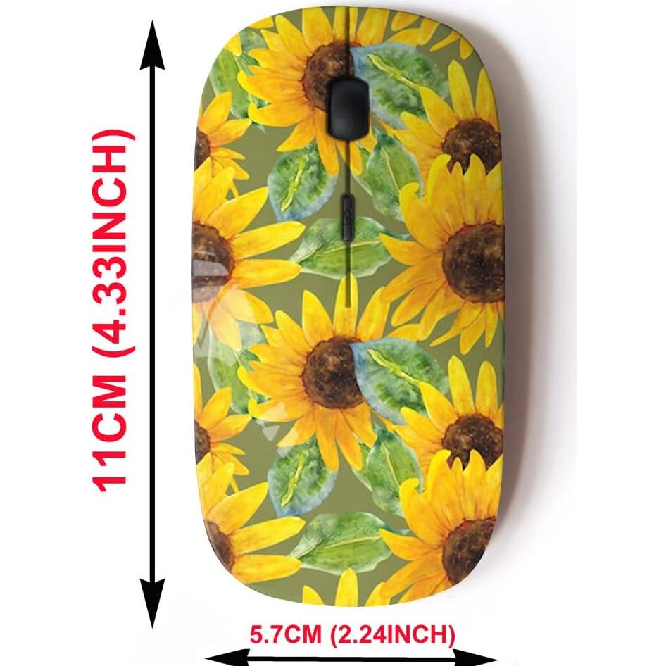 Ratón Inalámbrico 2.4G CJCBROES Girasol para Portátiles