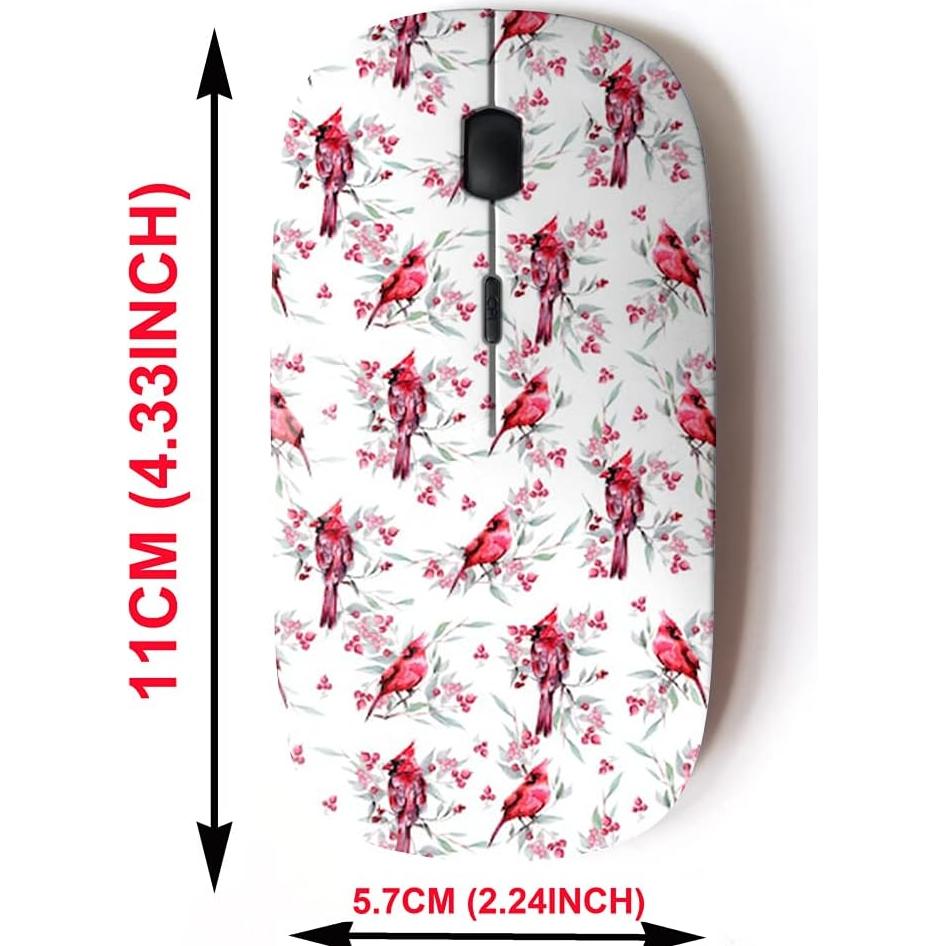 Ratón Inalámbrico 2.4G CJCBROES Diseño Aves Navideñas