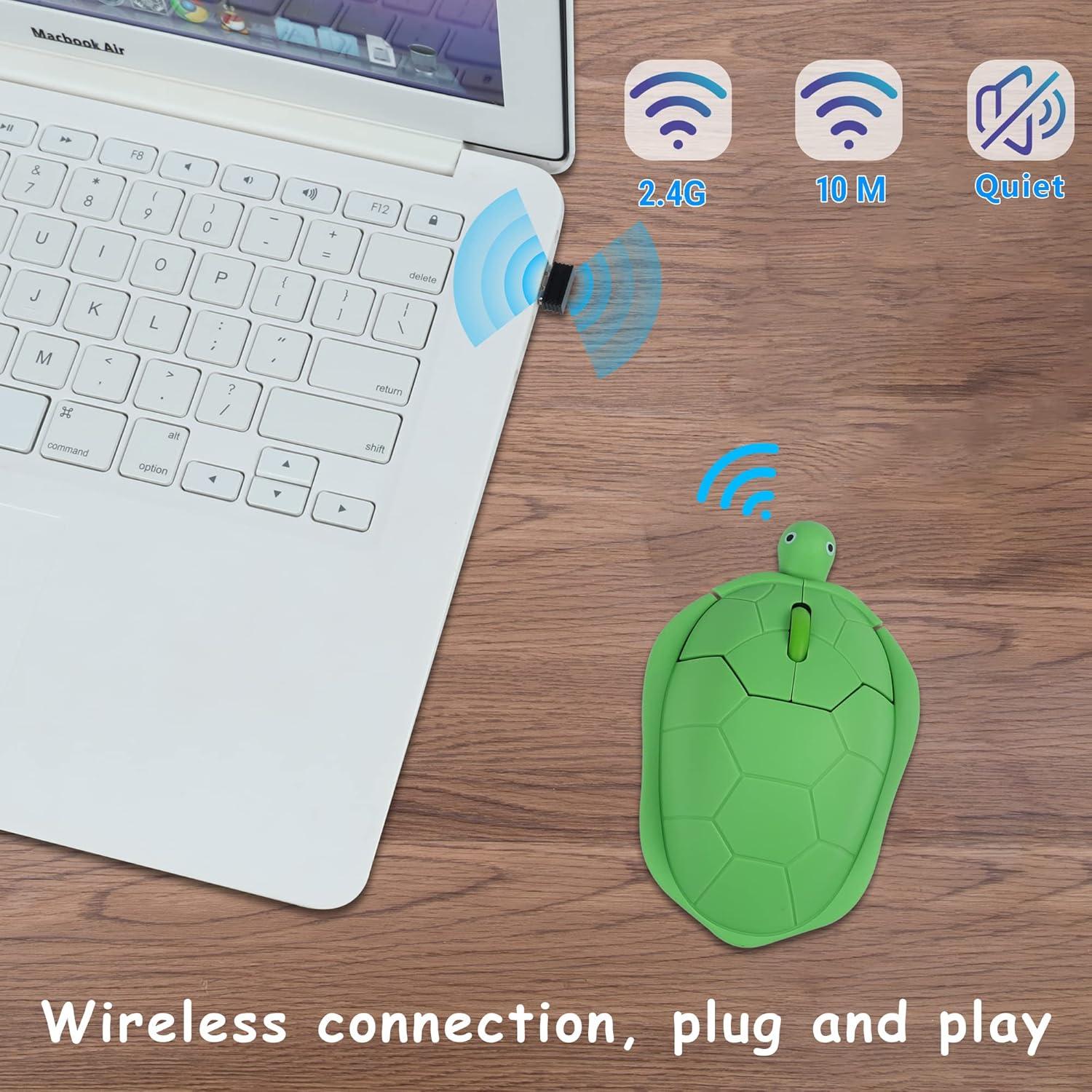 Ratón Inalámbrico GUGUELEC Tortuga Verde 1600 DPI USB