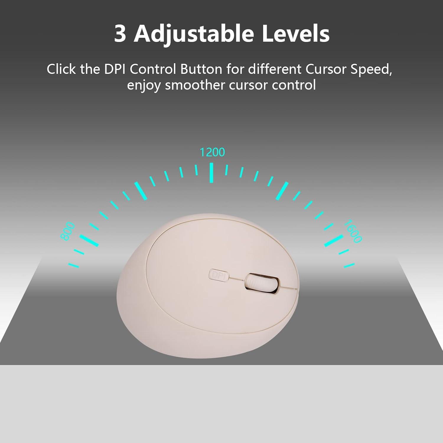 Ratón Ergonómico Inalámbrico Super Space 3 DPI Ajustables