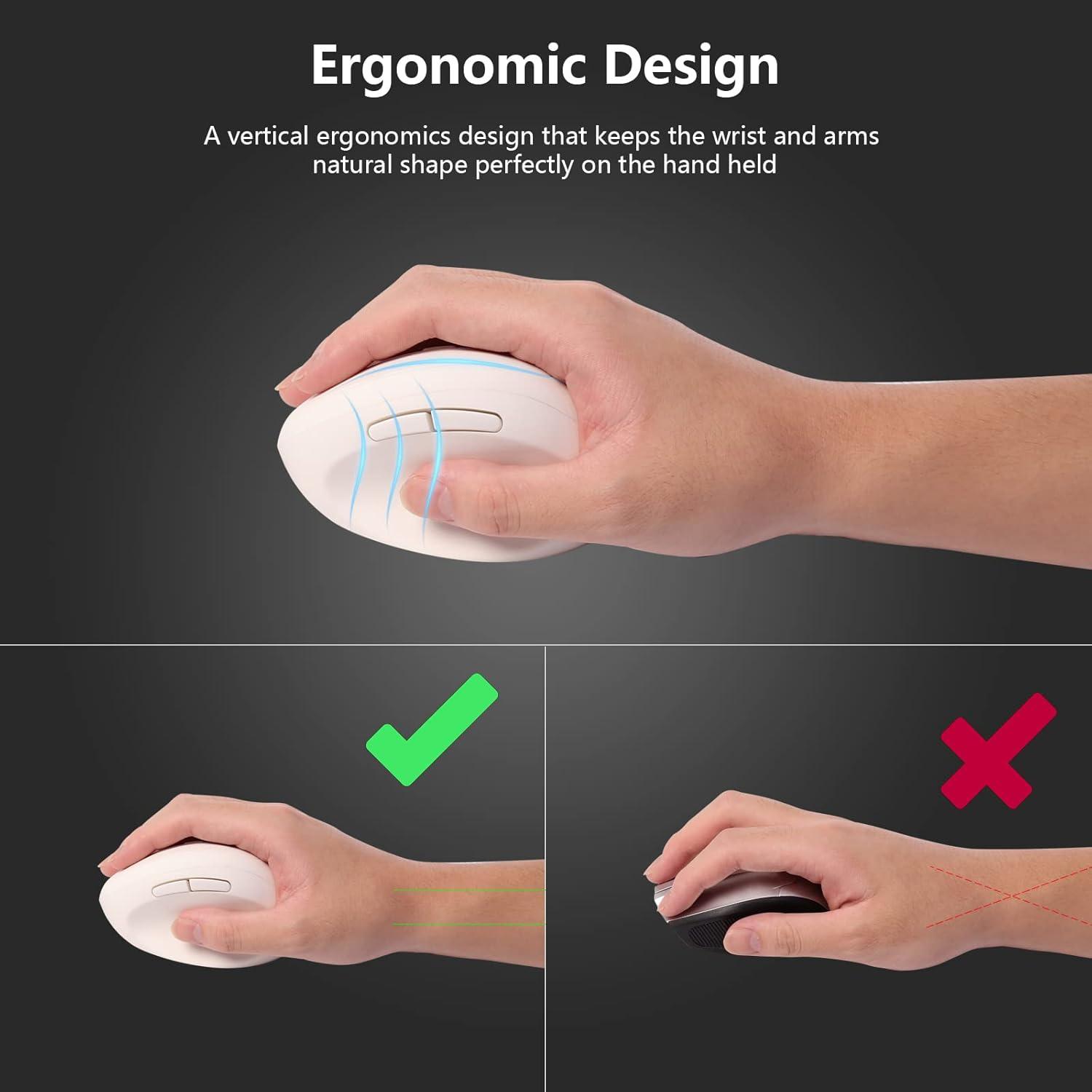 Ratón Ergonómico Inalámbrico Super Space 3 DPI Ajustables