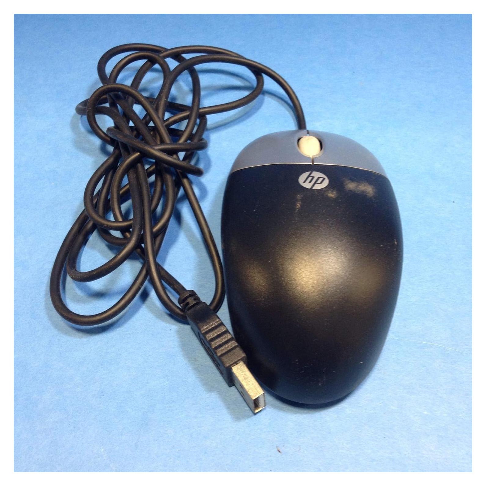 Ratón Óptico USB HP Plata/Carbono 3 Botones y Rueda