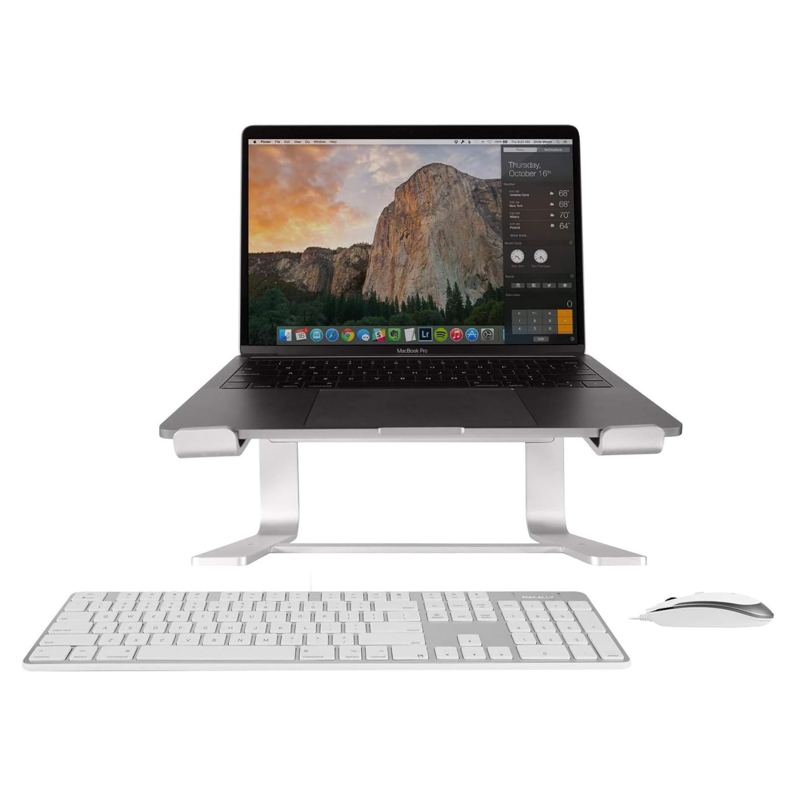 Teclado con Cable Macally Ultra Delgado + Ratón Silencioso + Soporte Ergonómico