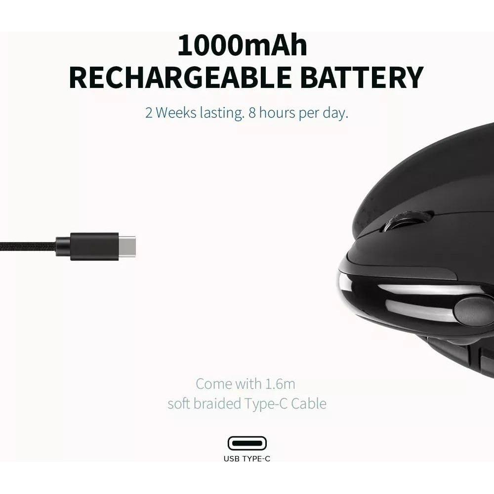 Ratón Vertical Ergonómico Genérico con Pantalla OLED y Conexión USB-C