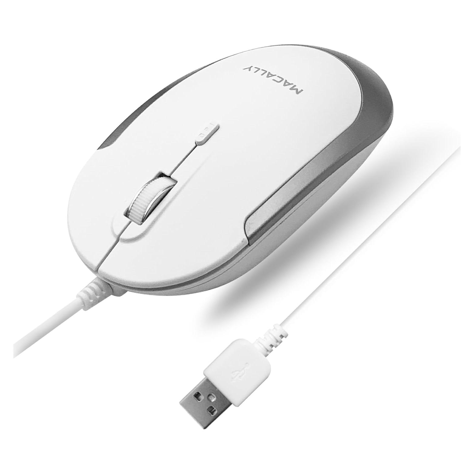 Ratón Silencioso con Cable Macally DYNAMOUSE - Compacto y Eficaz